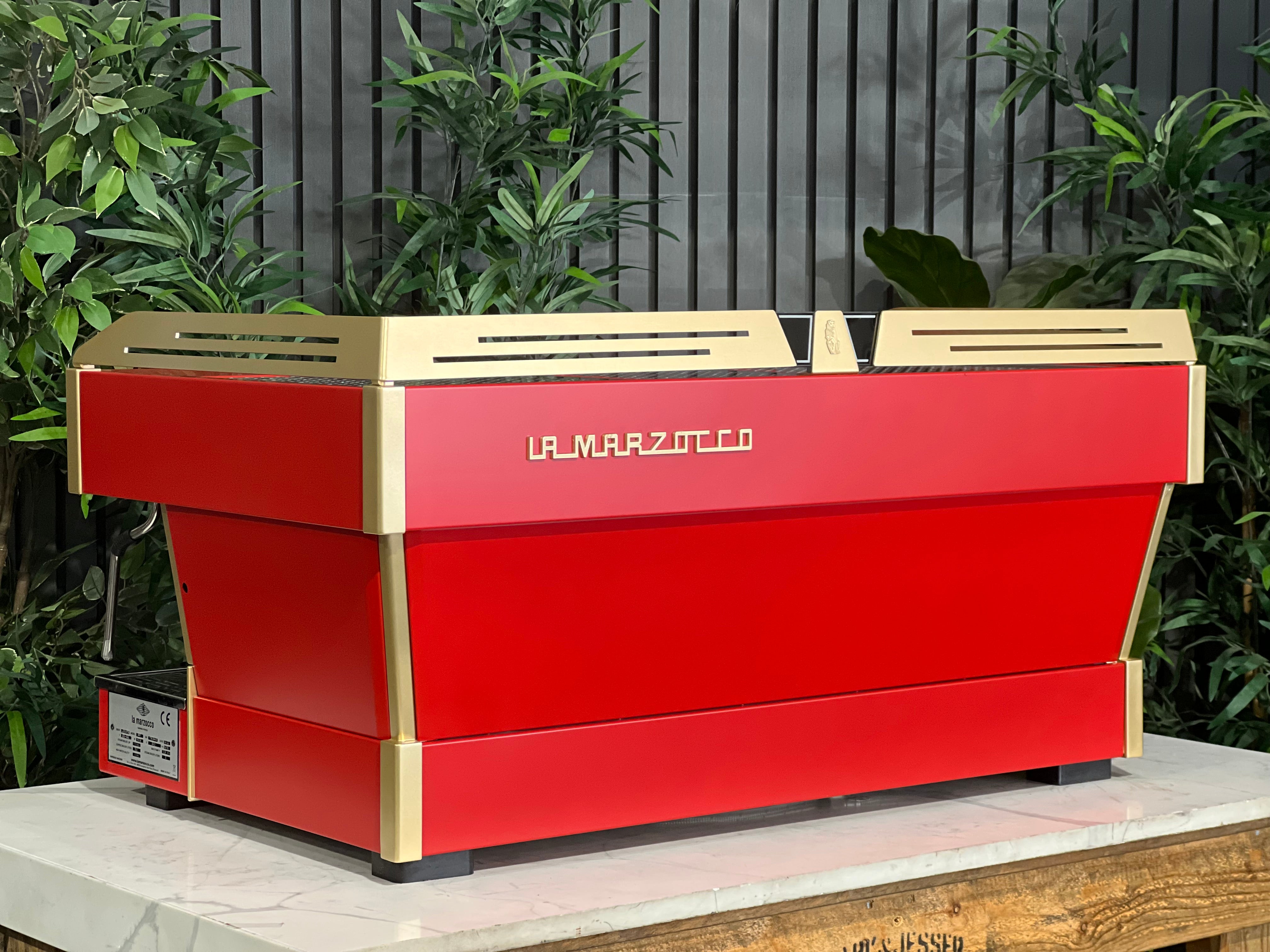 La Marzocco Linea PB 3 Group Coffee Machine Custom Red & Gold