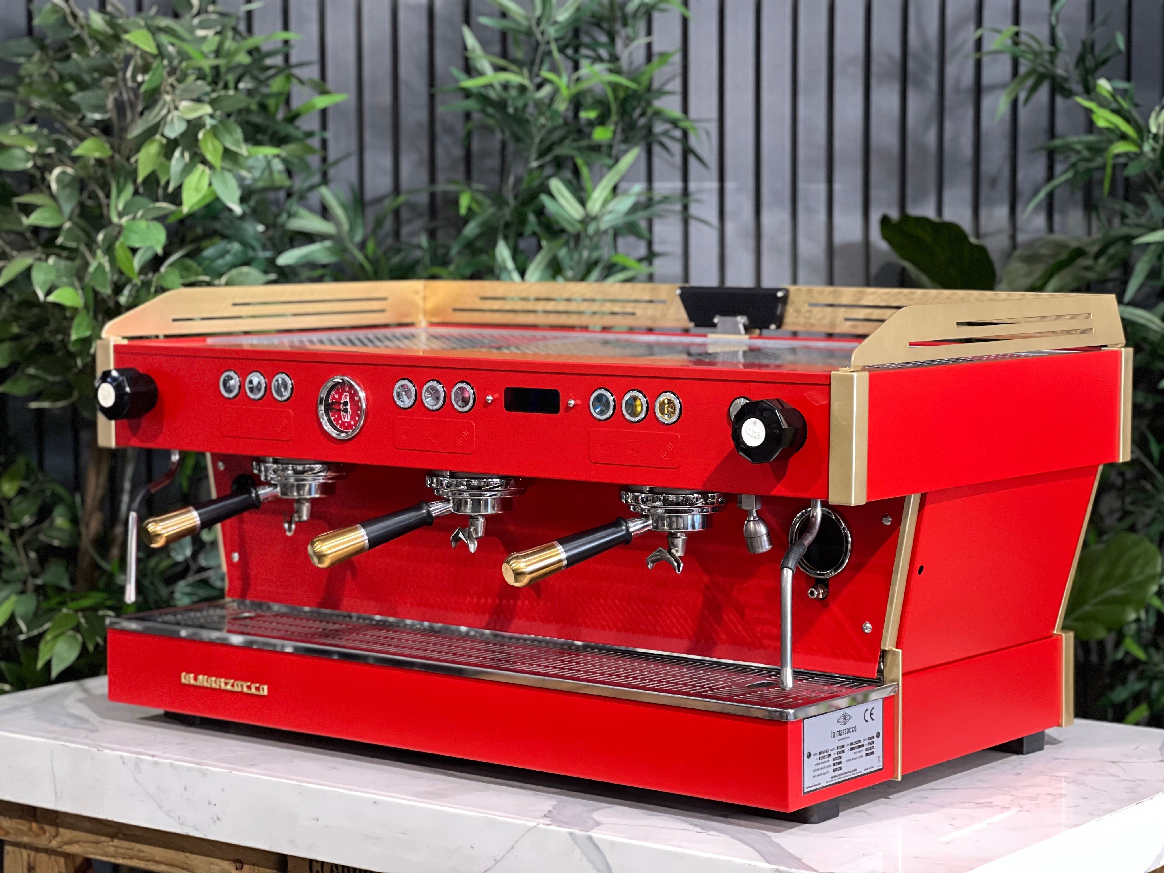 La Marzocco Linea PB 3 Group Coffee Machine Custom Red & Gold