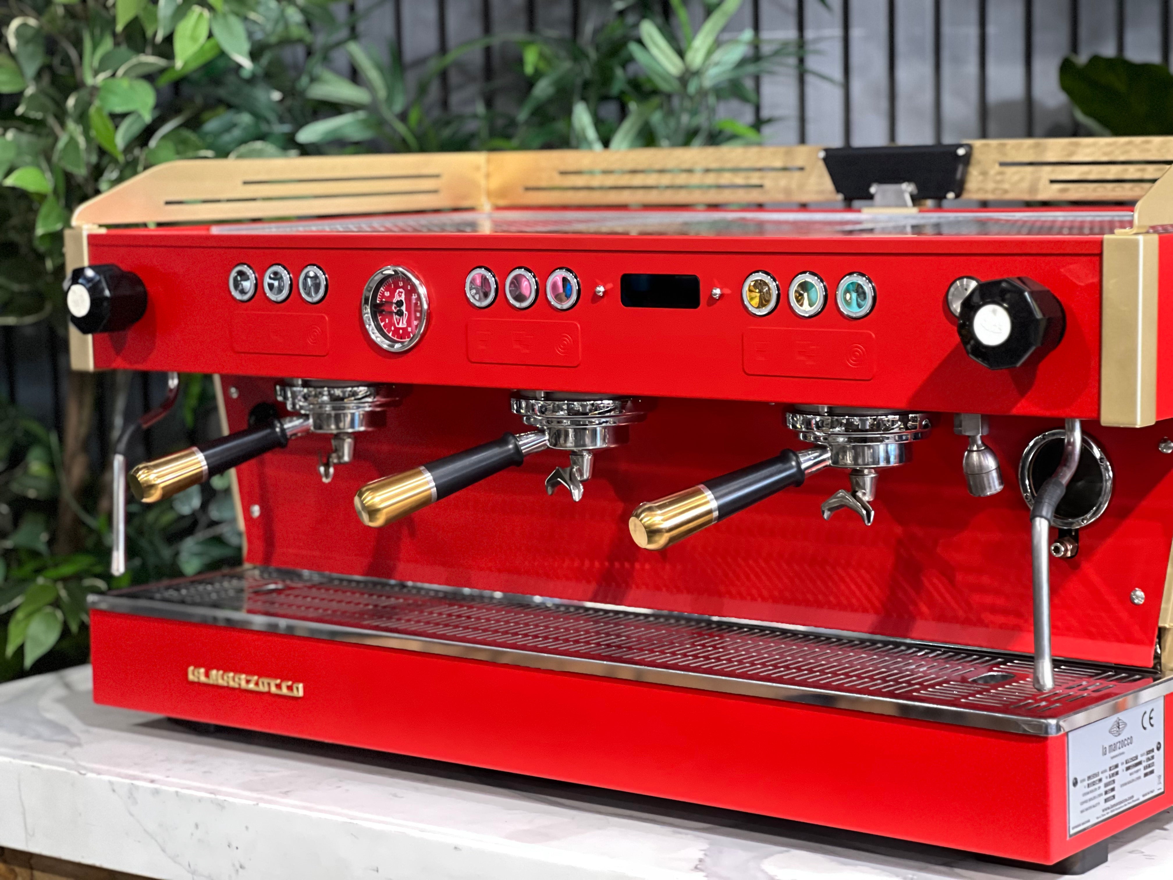 La Marzocco Linea PB 3 Group Coffee Machine Custom Red & Gold