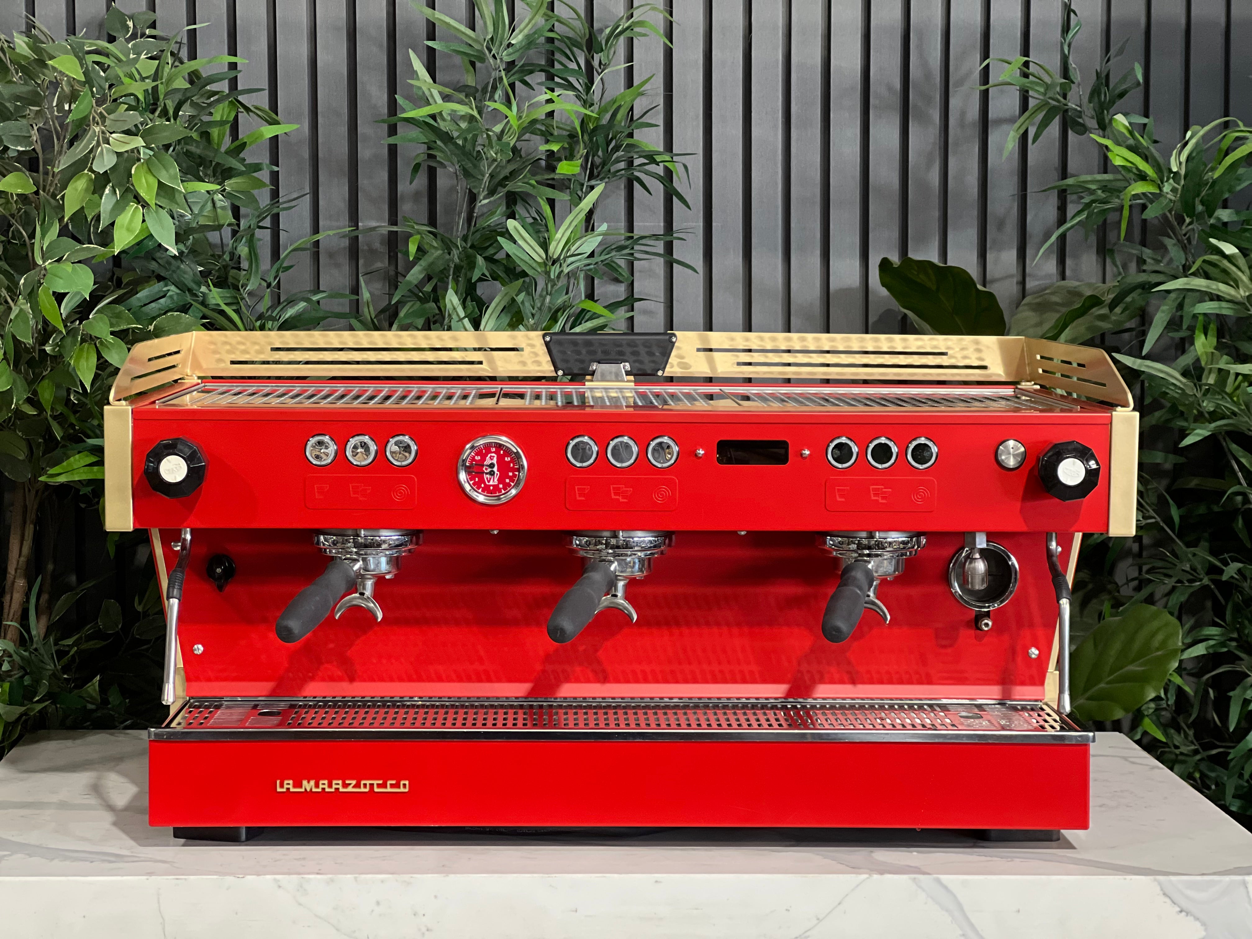 La Marzocco Linea PB 3 Group Coffee Machine Custom Red & Gold