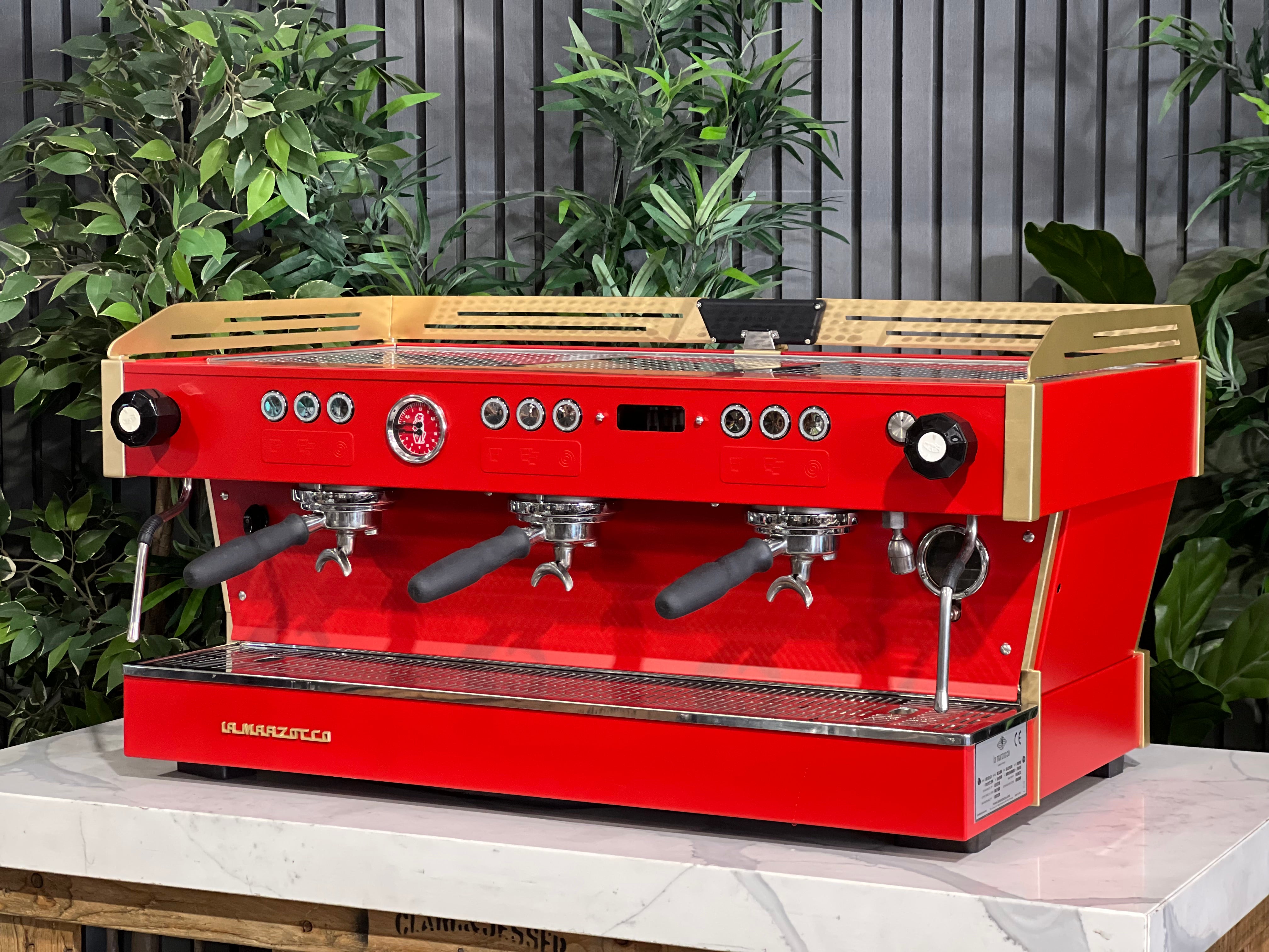 La Marzocco Linea PB 3 Group Coffee Machine Custom Red & Gold