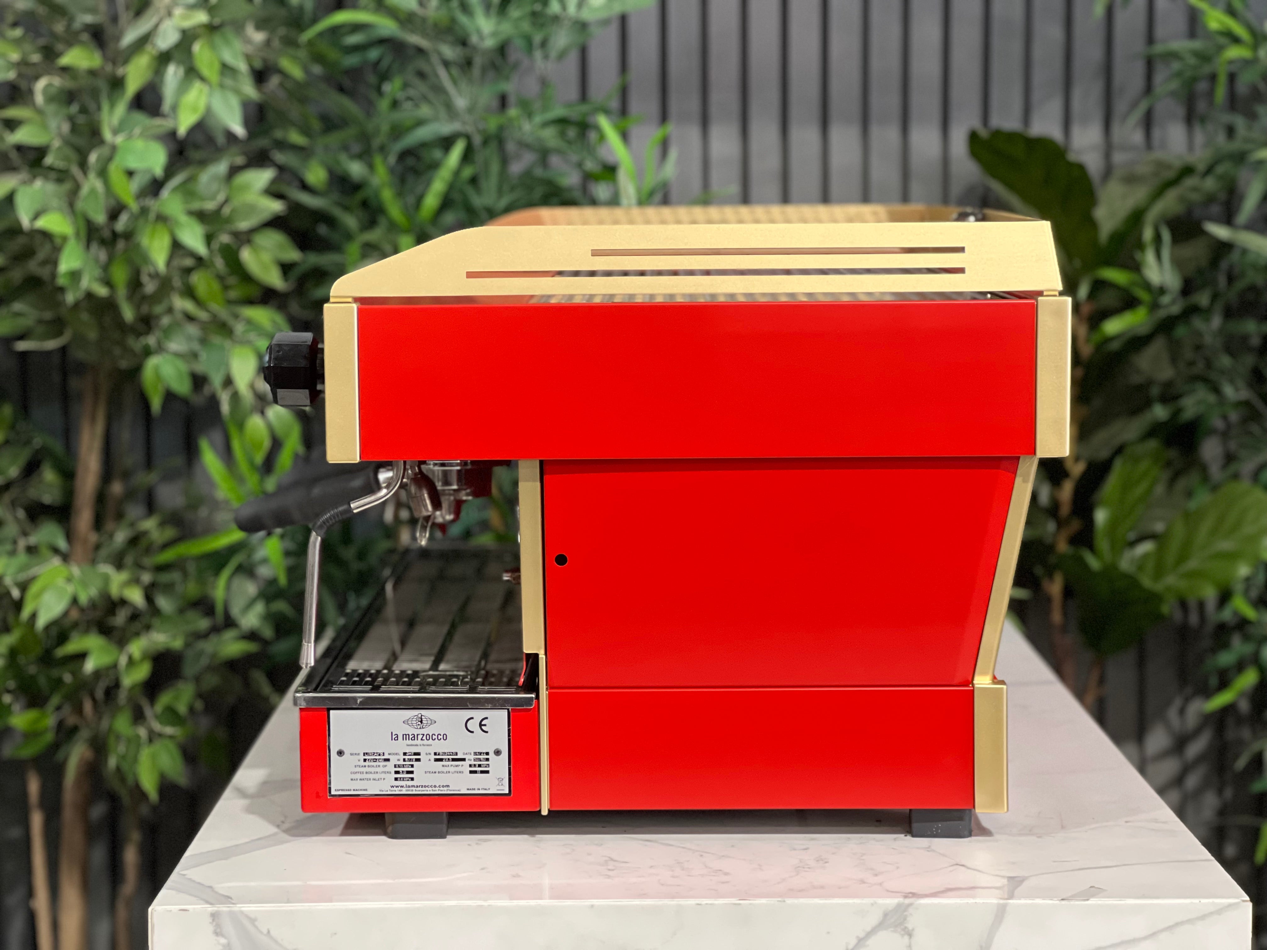 La Marzocco Linea PB 3 Group Coffee Machine Custom Red & Gold