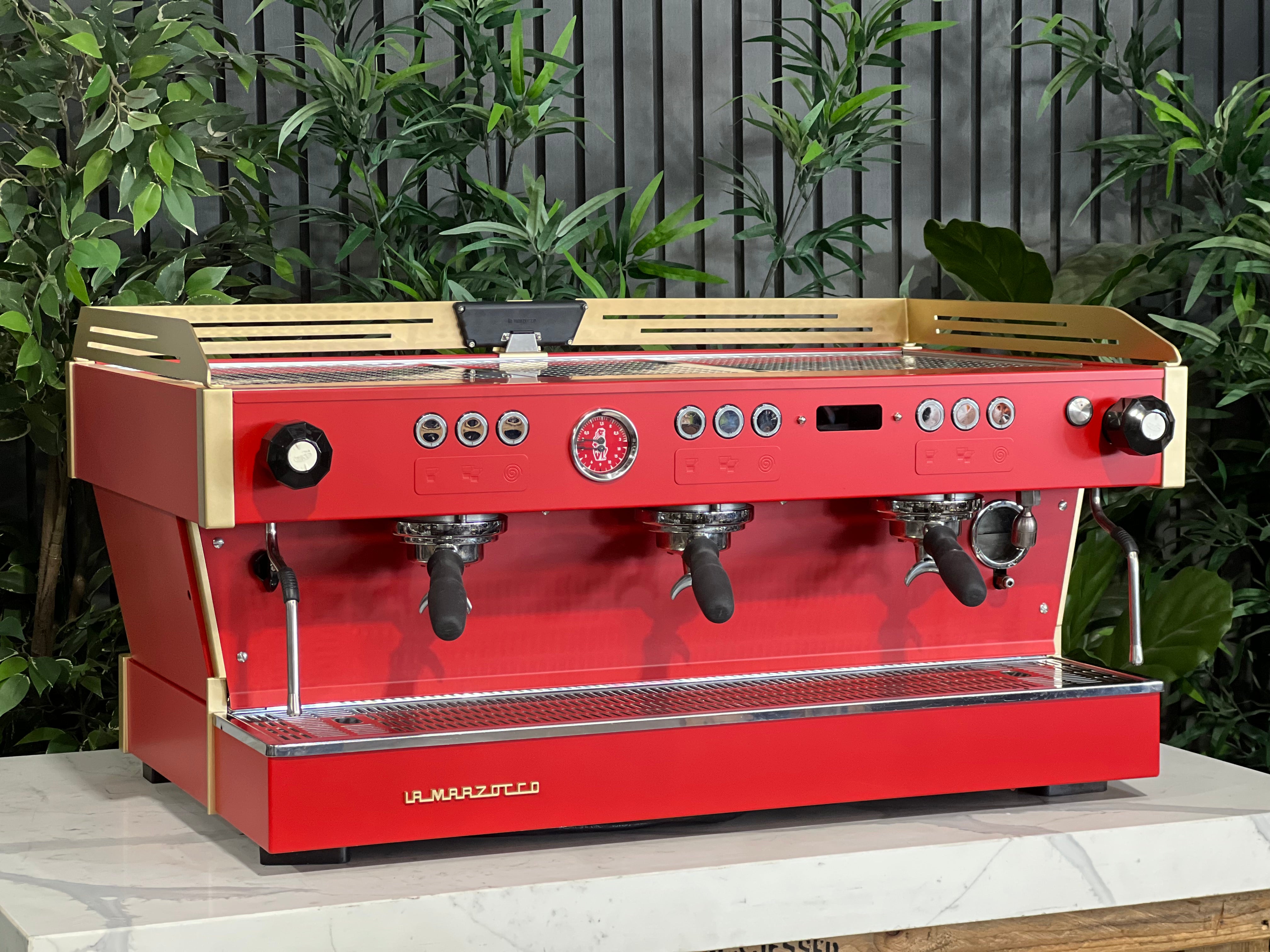 La Marzocco Linea PB 3 Group Coffee Machine Custom Red & Gold