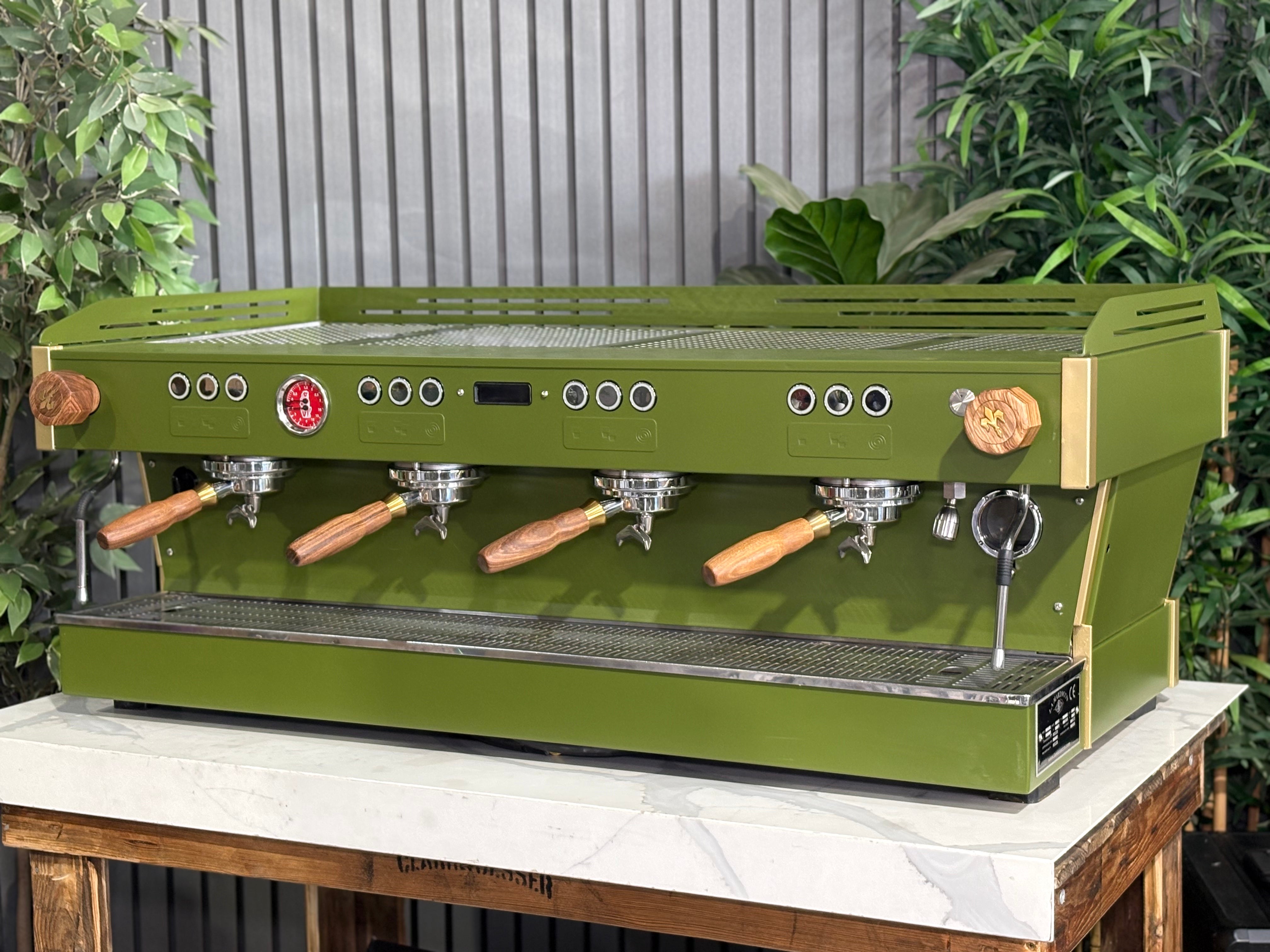 La Marzocco Linea PB 4 Group Coffee Machine Green & Timber - Used
