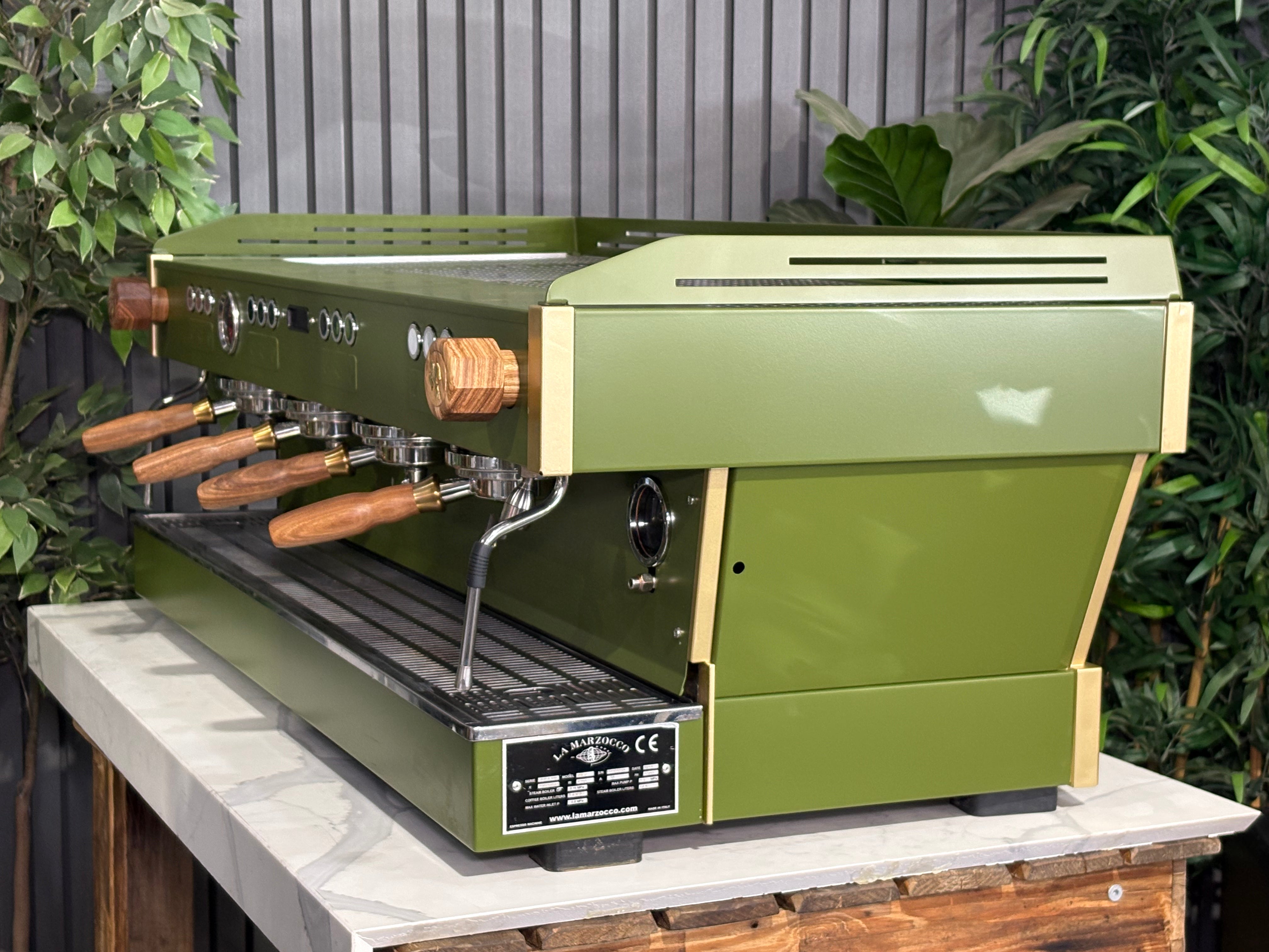 La Marzocco Linea PB 4 Group Coffee Machine Green & Timber - Used