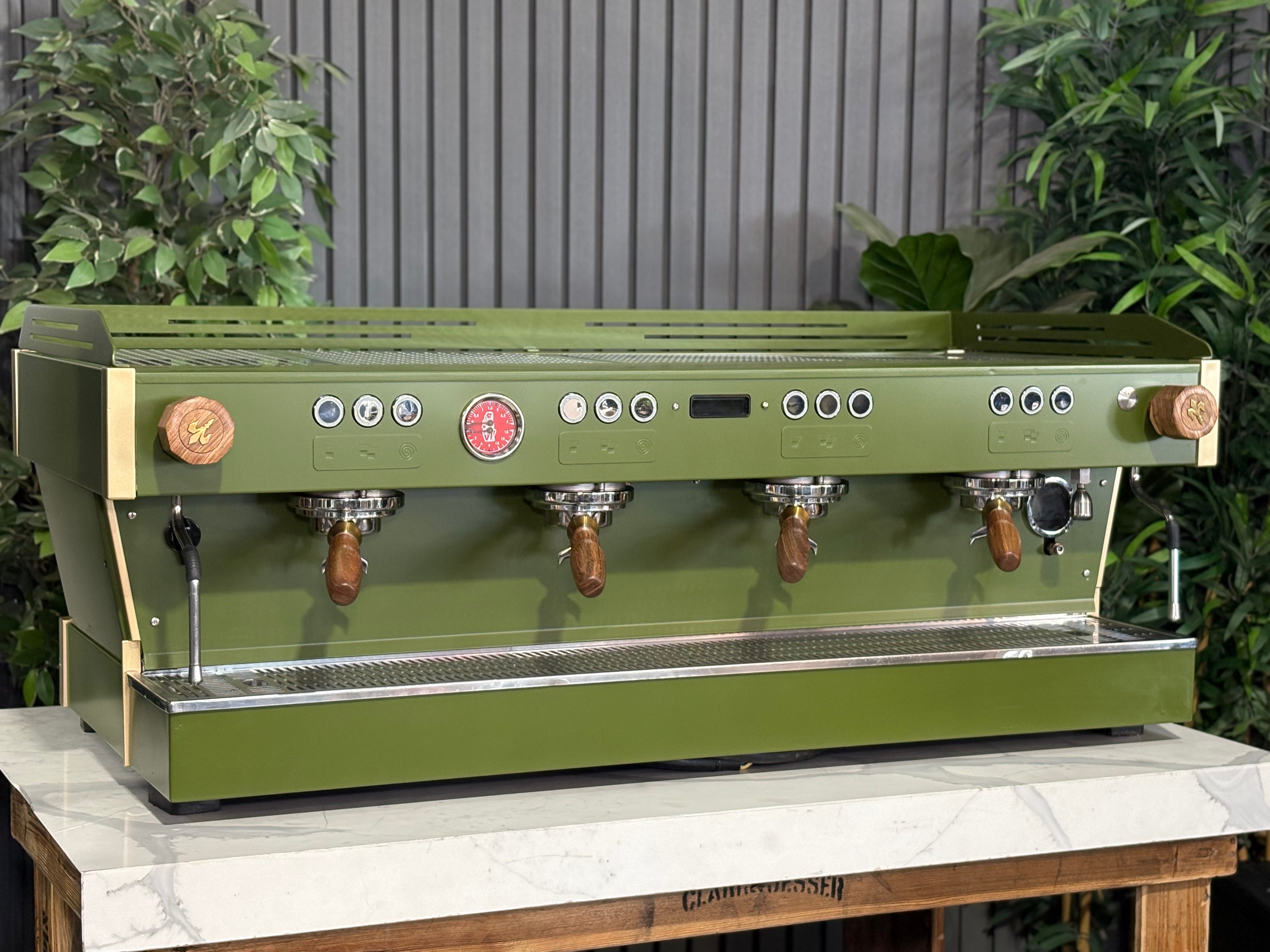 La Marzocco Linea PB 4 Group Coffee Machine Green & Timber - Used