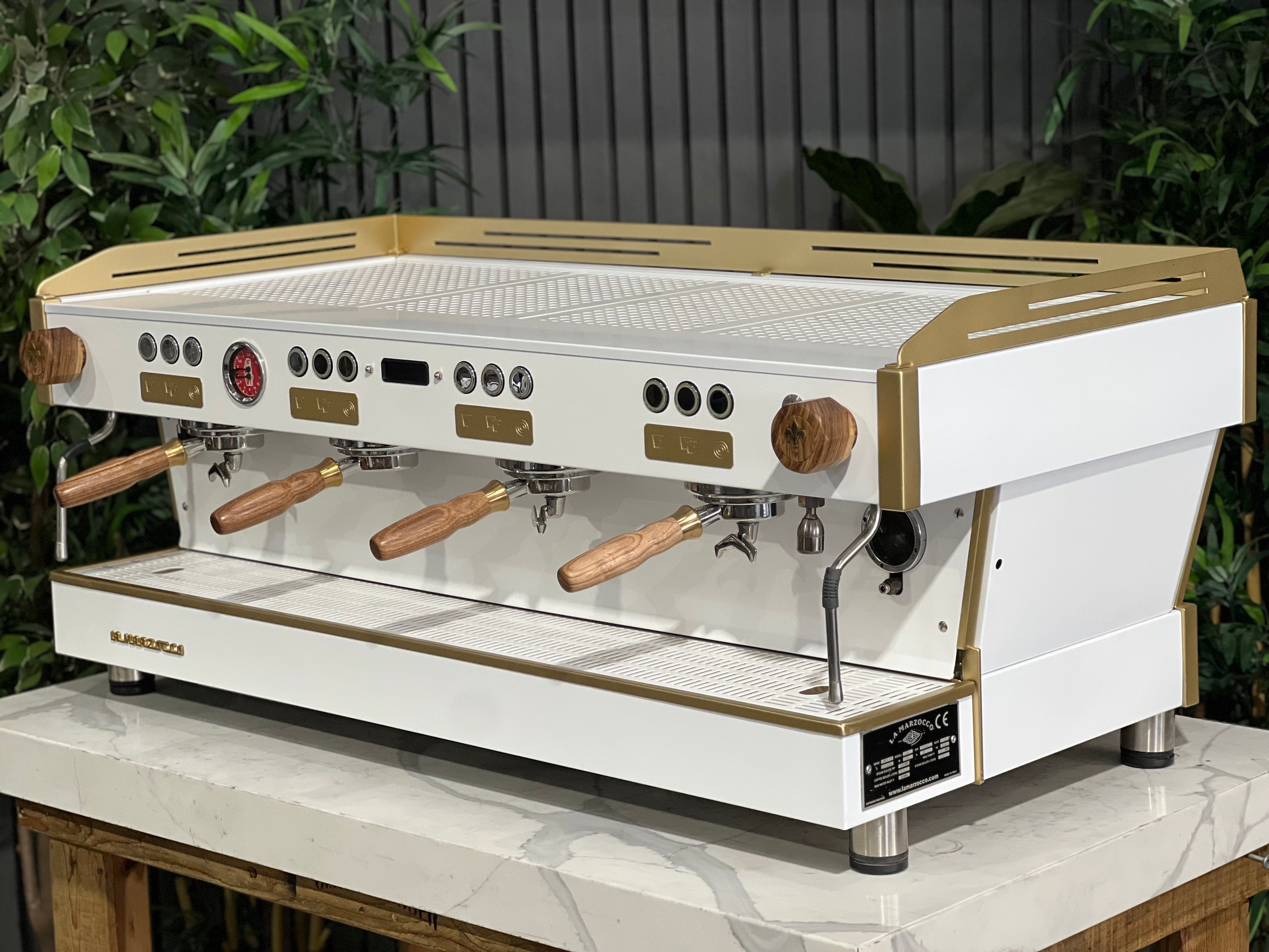 La Marzocco Linea PB 4 Group Coffee Machine White & Gold WOWA Accessories