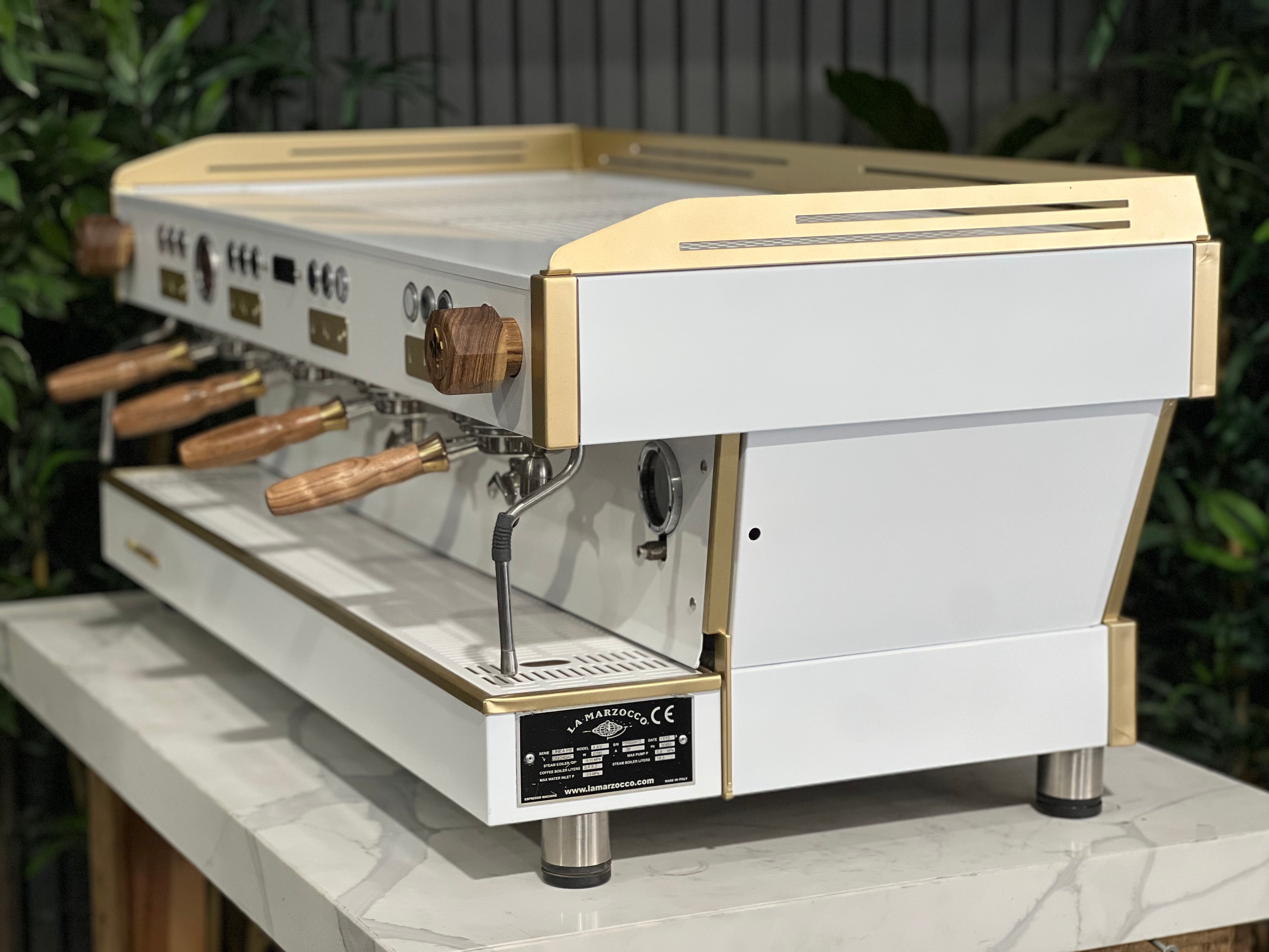 La Marzocco Linea PB 4 Group Coffee Machine White & Gold WOWA Accessories