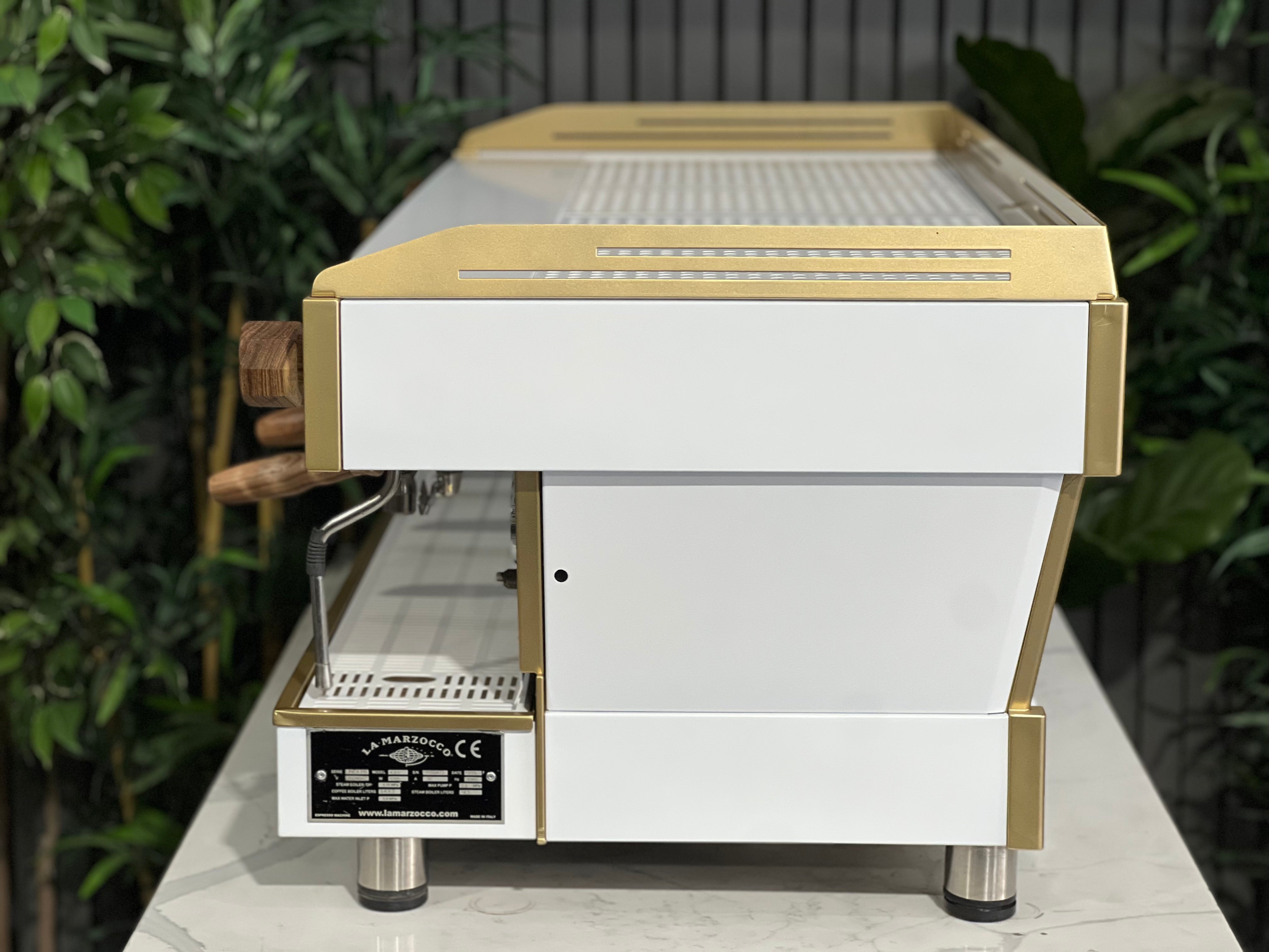 La Marzocco Linea PB 4 Group Coffee Machine White & Gold WOWA Accessories