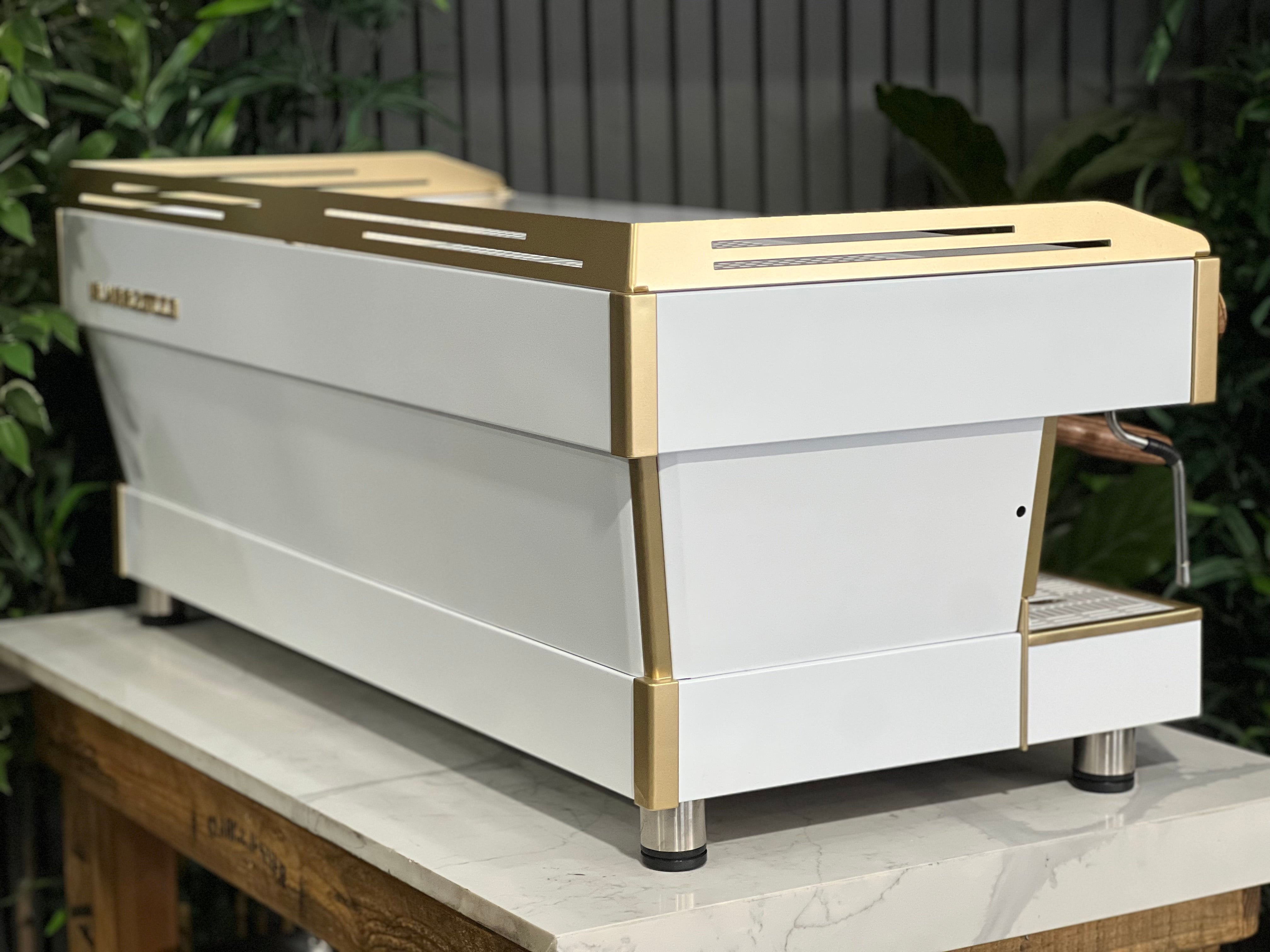 La Marzocco Linea PB 4 Group Coffee Machine White & Gold WOWA Accessories