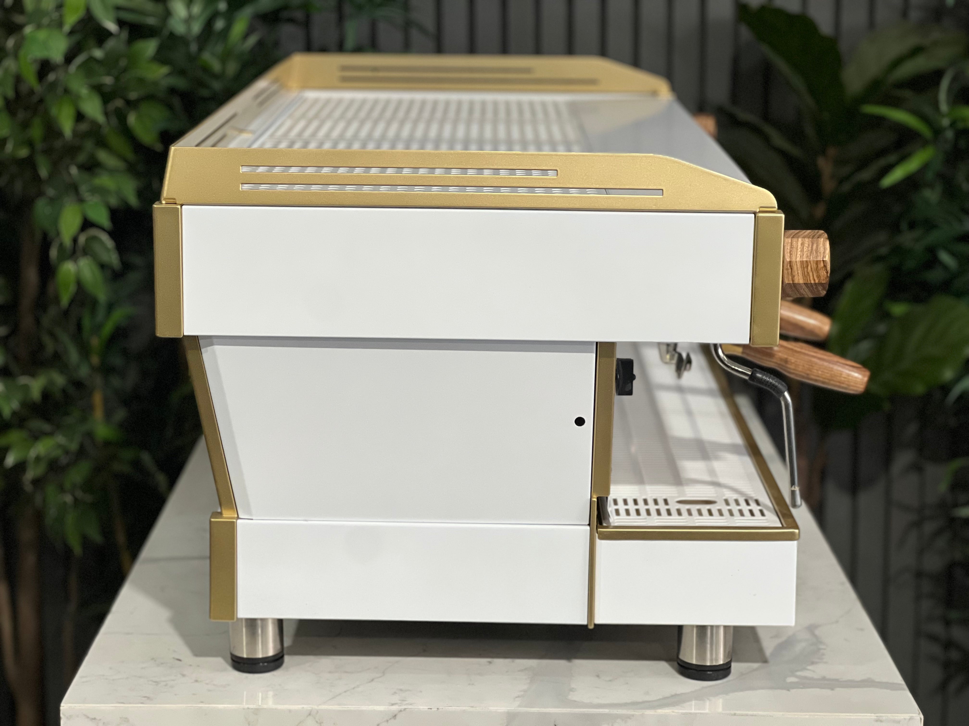 La Marzocco Linea PB 4 Group Coffee Machine White & Gold WOWA Accessories