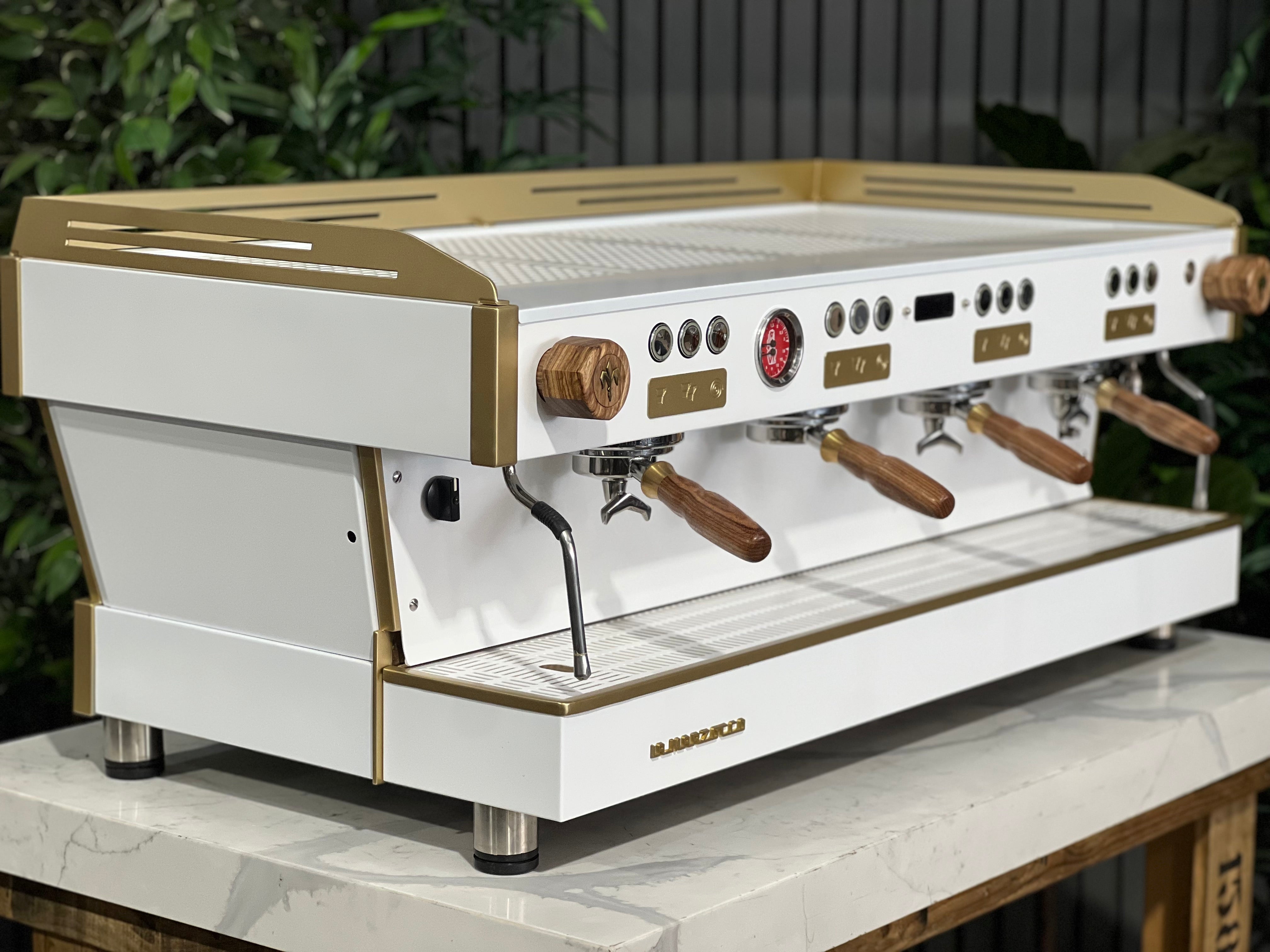 La Marzocco Linea PB 4 Group Coffee Machine White & Gold WOWA Accessories