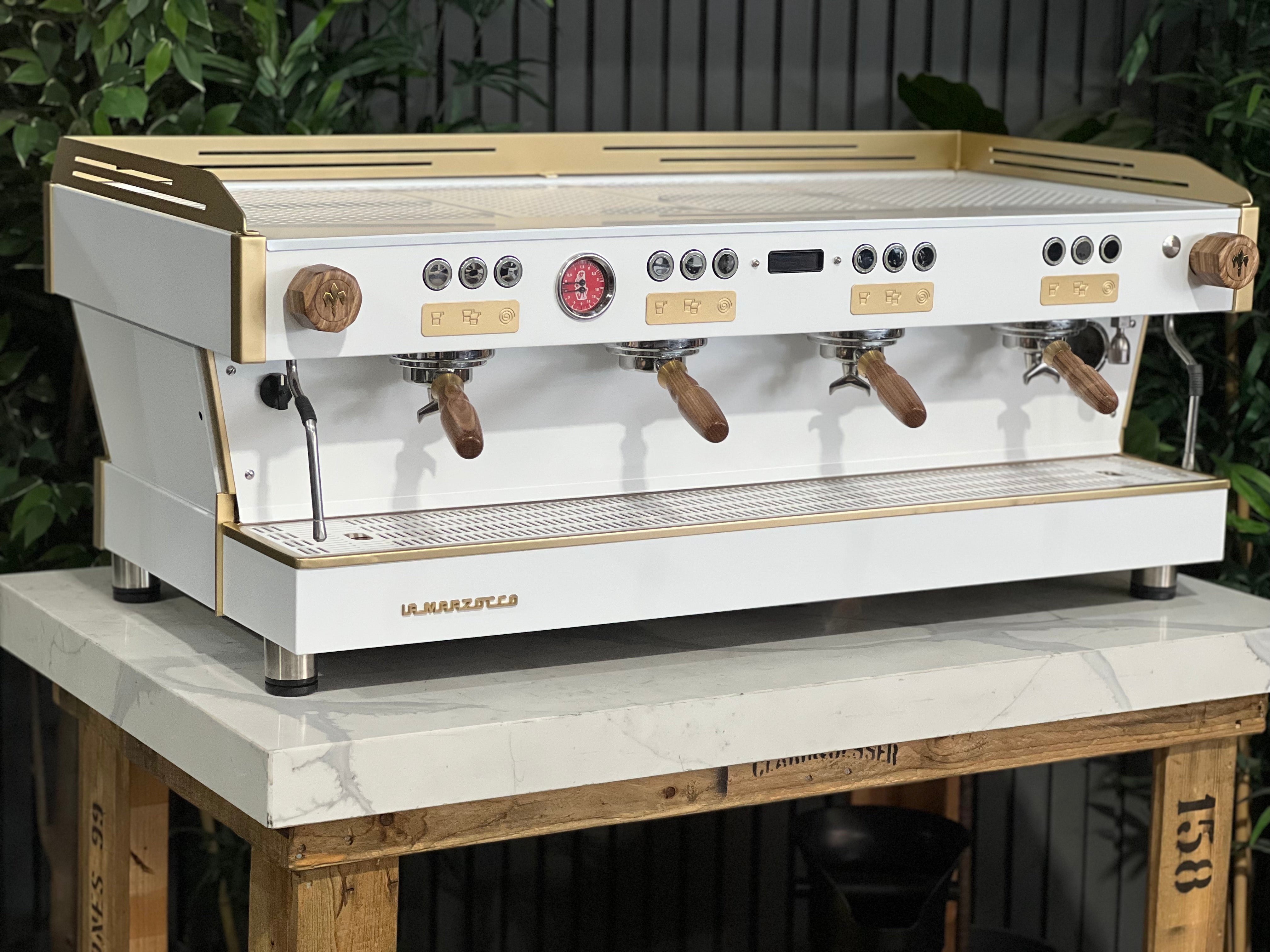 La Marzocco Linea PB 4 Group Coffee Machine White & Gold WOWA Accessories