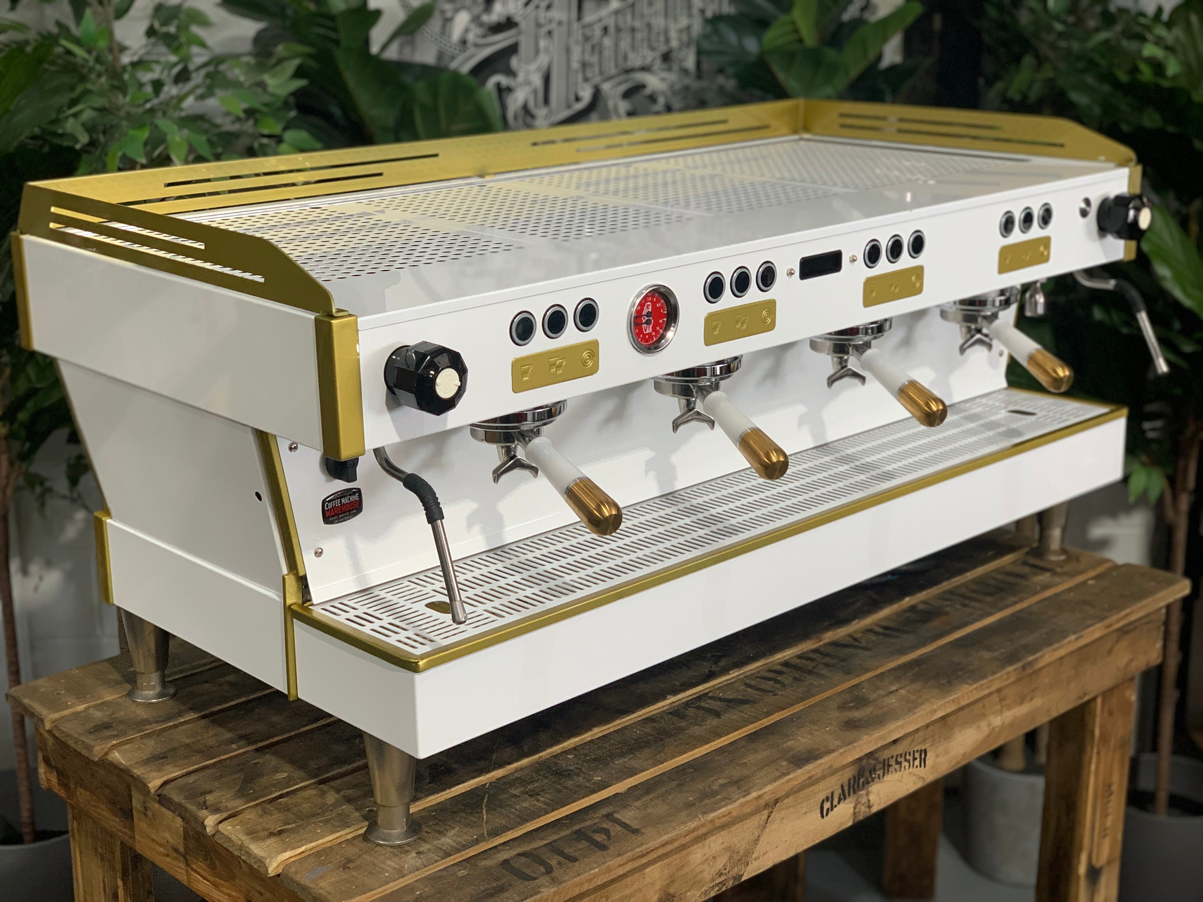La Marzocco Linea PB 4 Group Coffee Machine White & Gold – New
