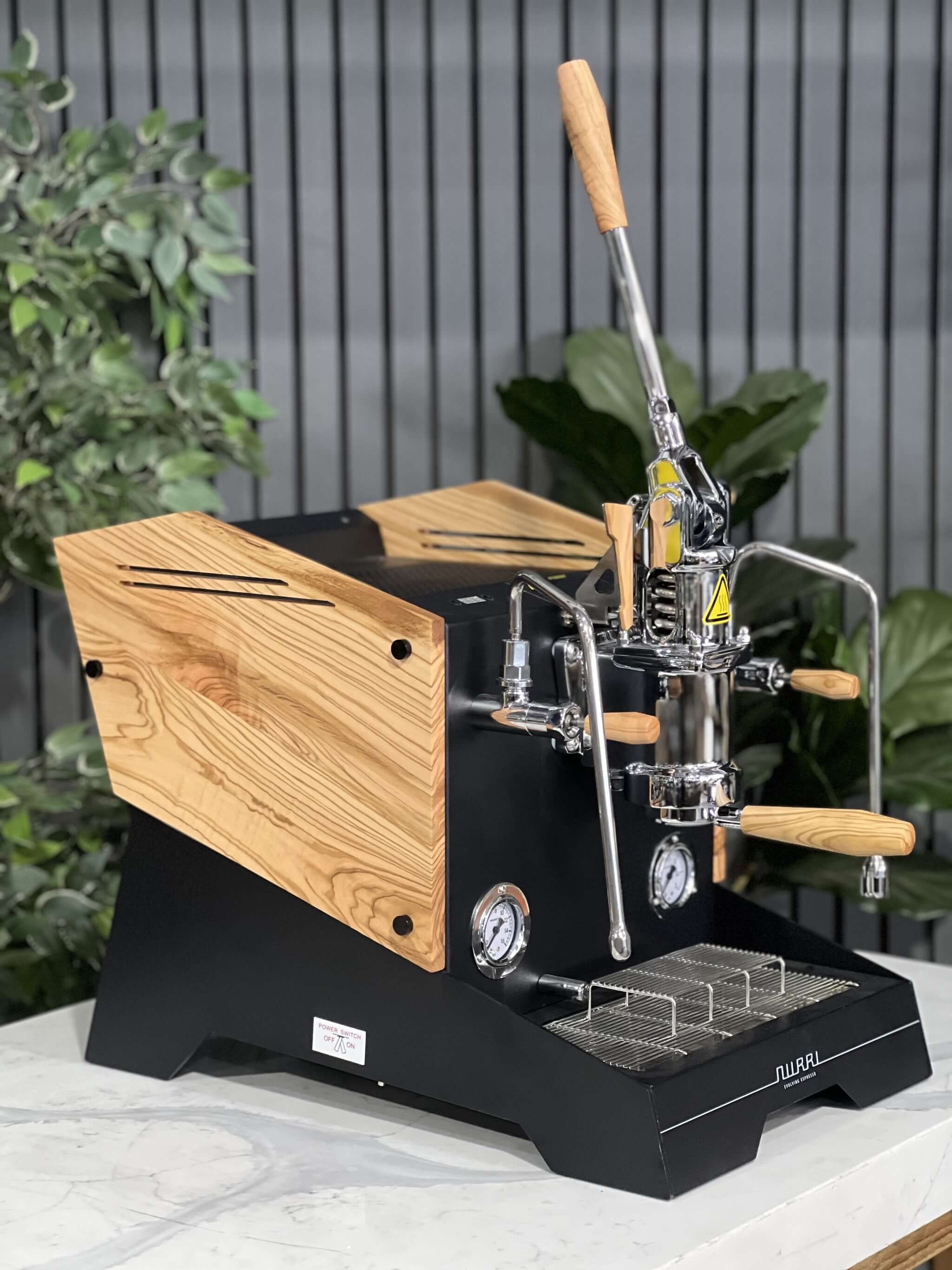 Nurri L Type Leva 1 Group Espresso Coffee Machine Brand New Black & Zebrano