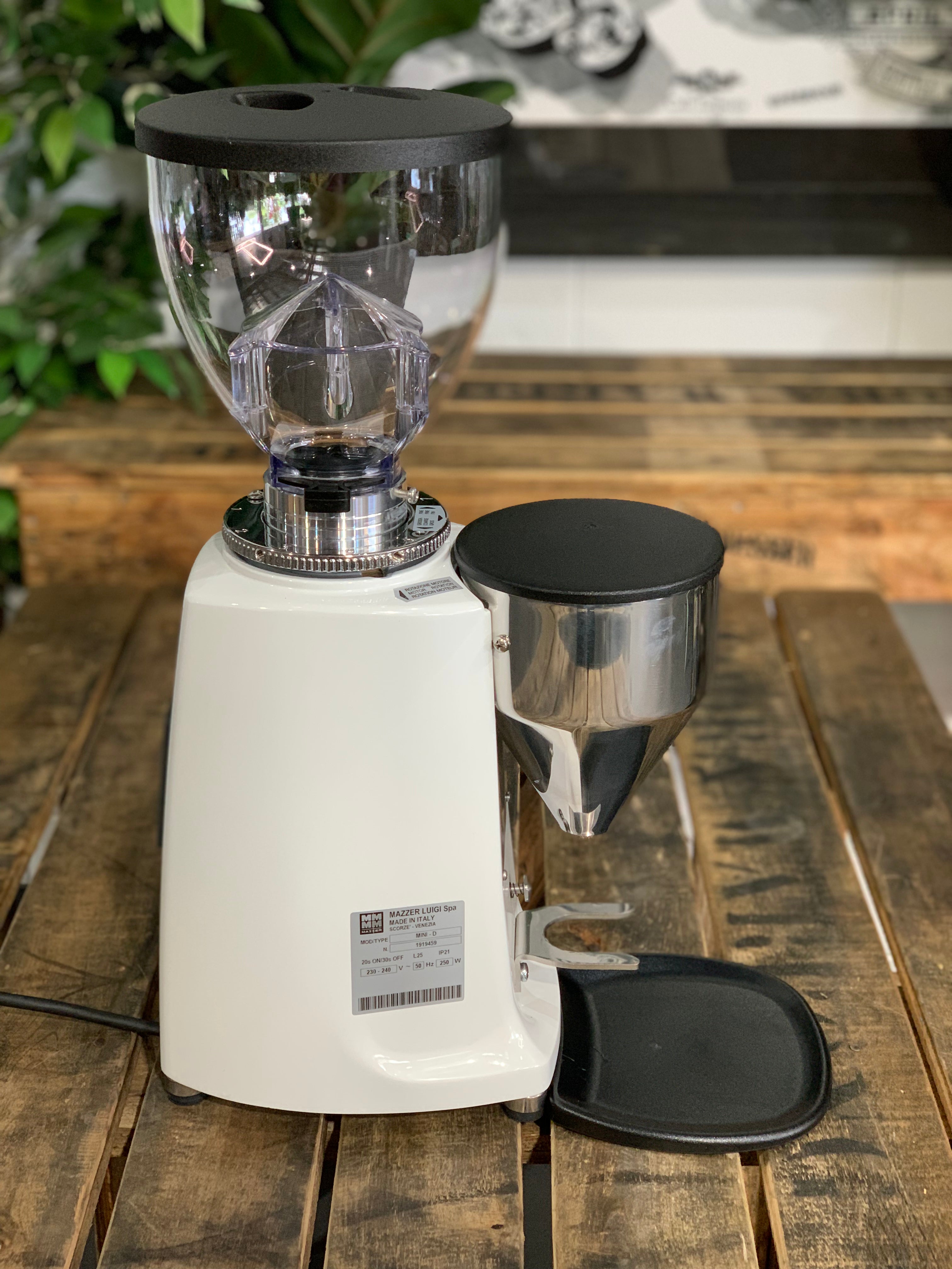 Mazzer Mini Electronic B Brand New White Espresso Coffee Grinder