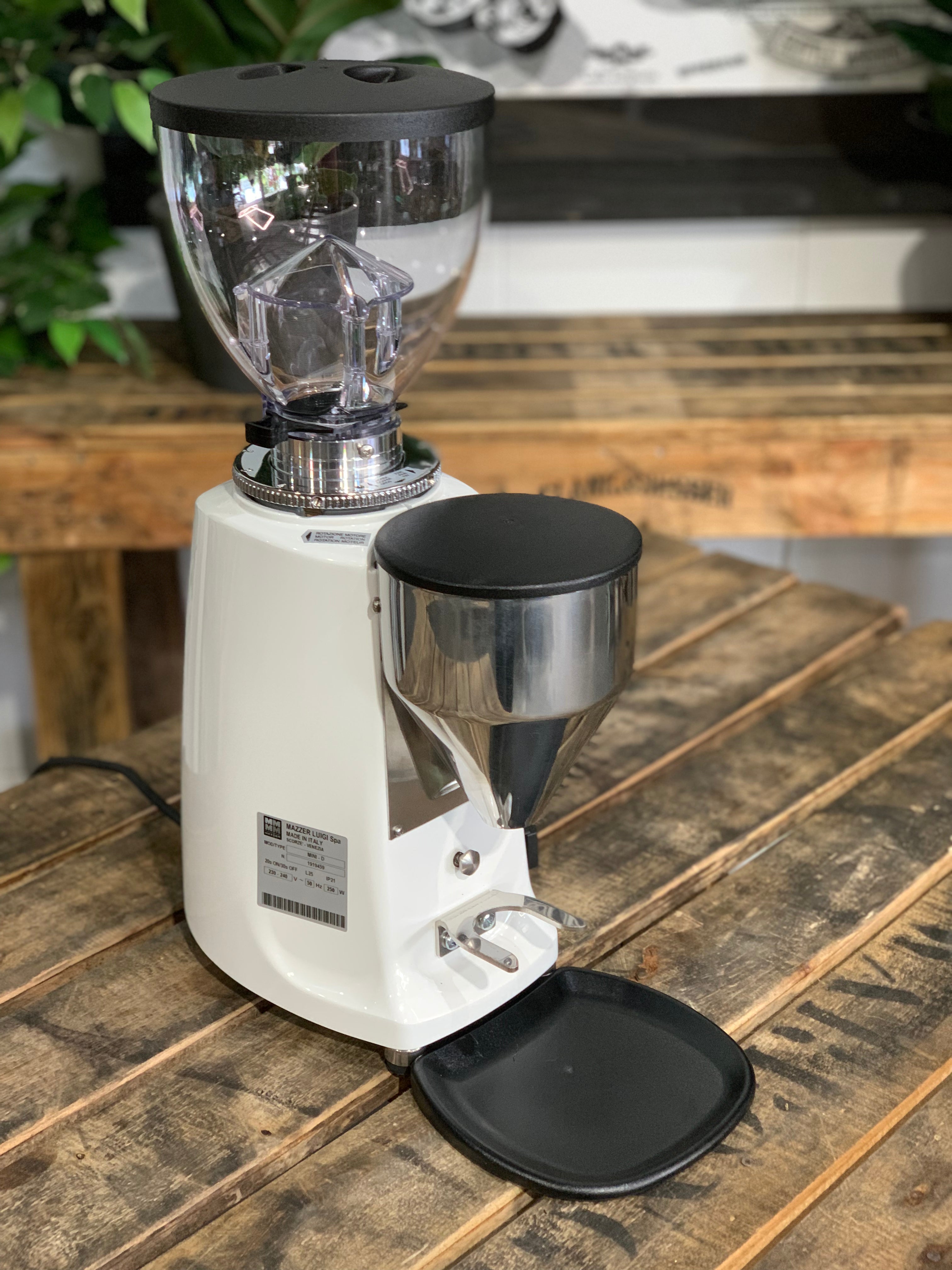 Mazzer Mini Electronic B Brand New White Espresso Coffee Grinder