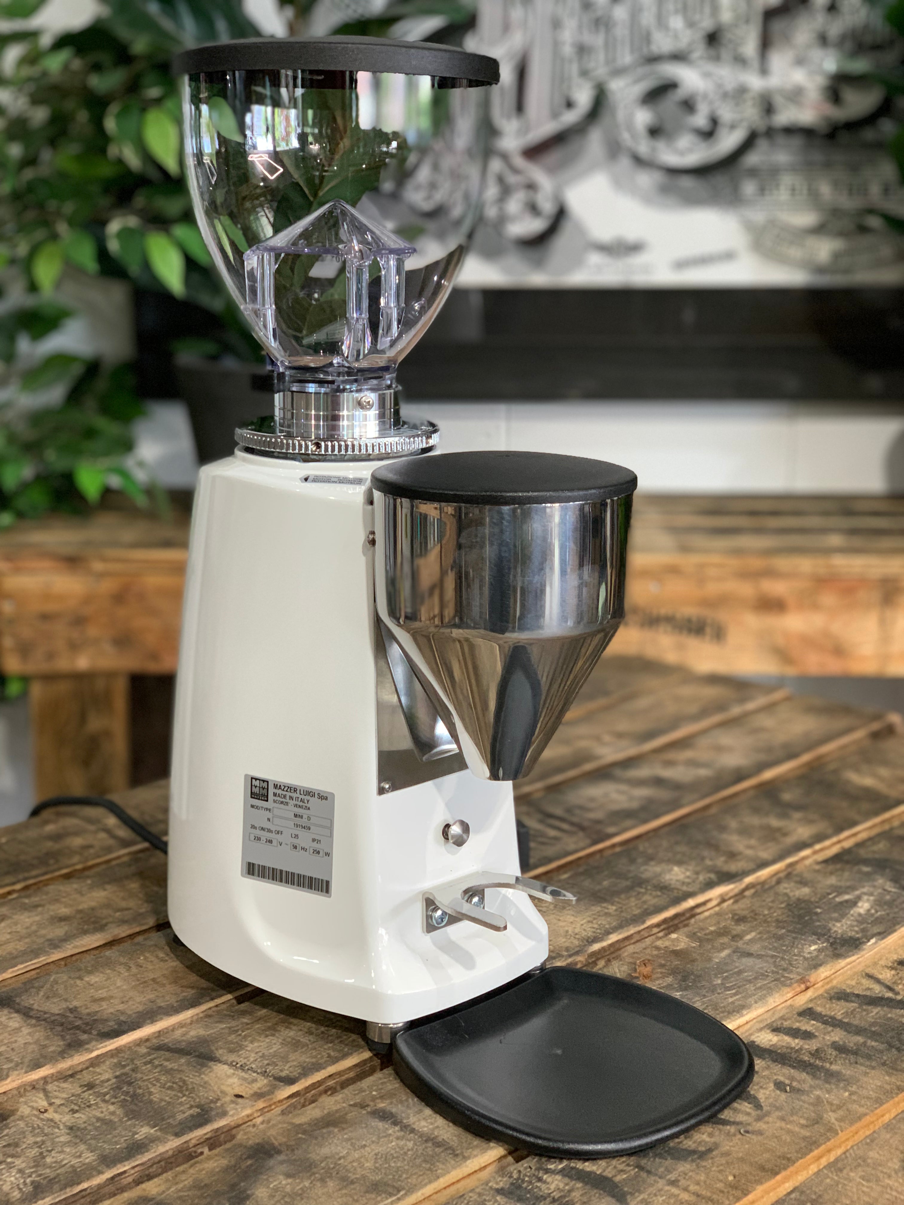 Mazzer Mini Electronic B Brand New White Espresso Coffee Grinder