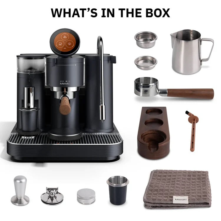 Meraki Gen 2 1 Group Coffee Machine Black with Integrated Grinder - New
