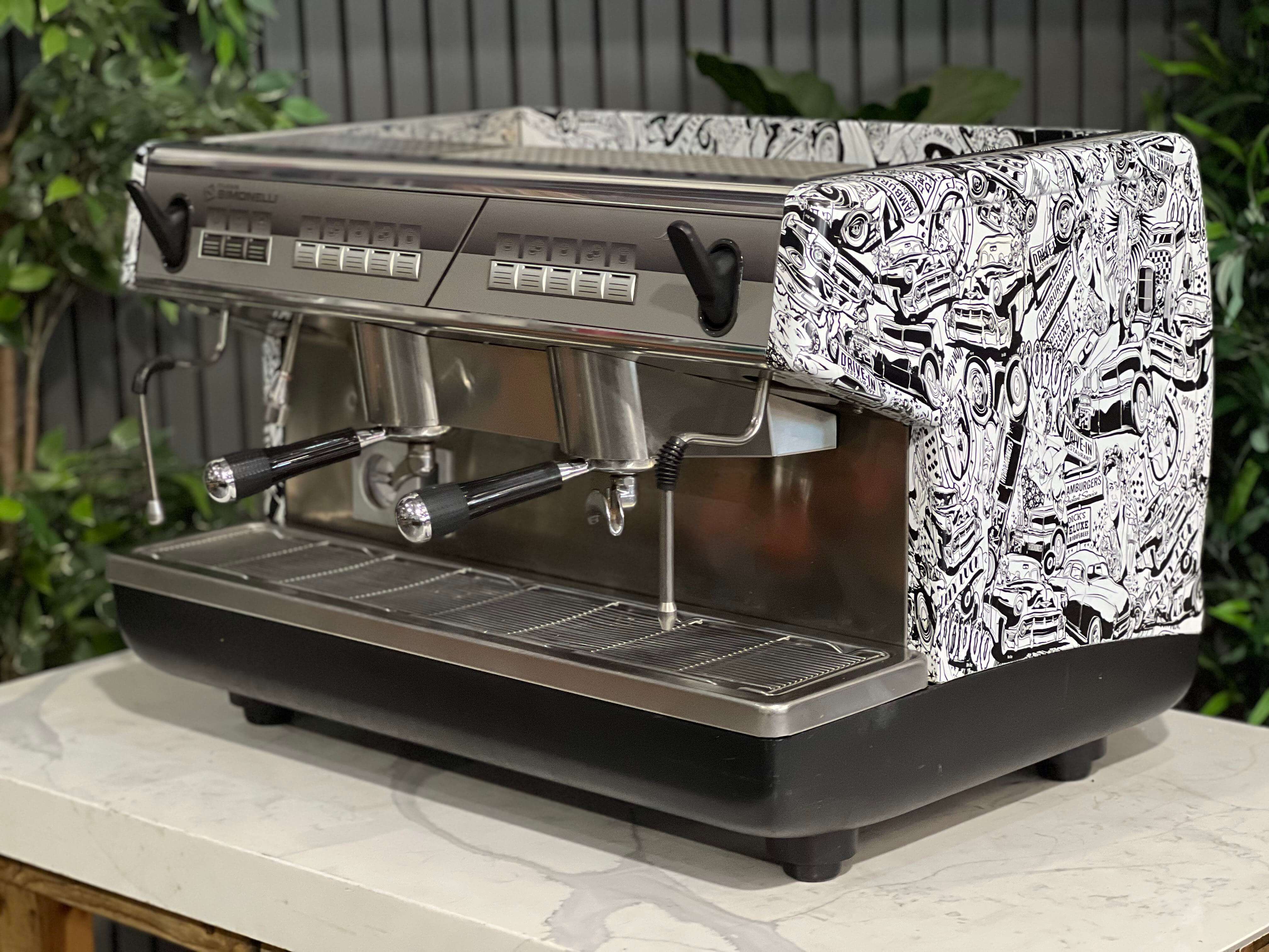 Nuova Simonelli Appia 2 Group Espresso Coffee Machine Custom Wrapped Panels