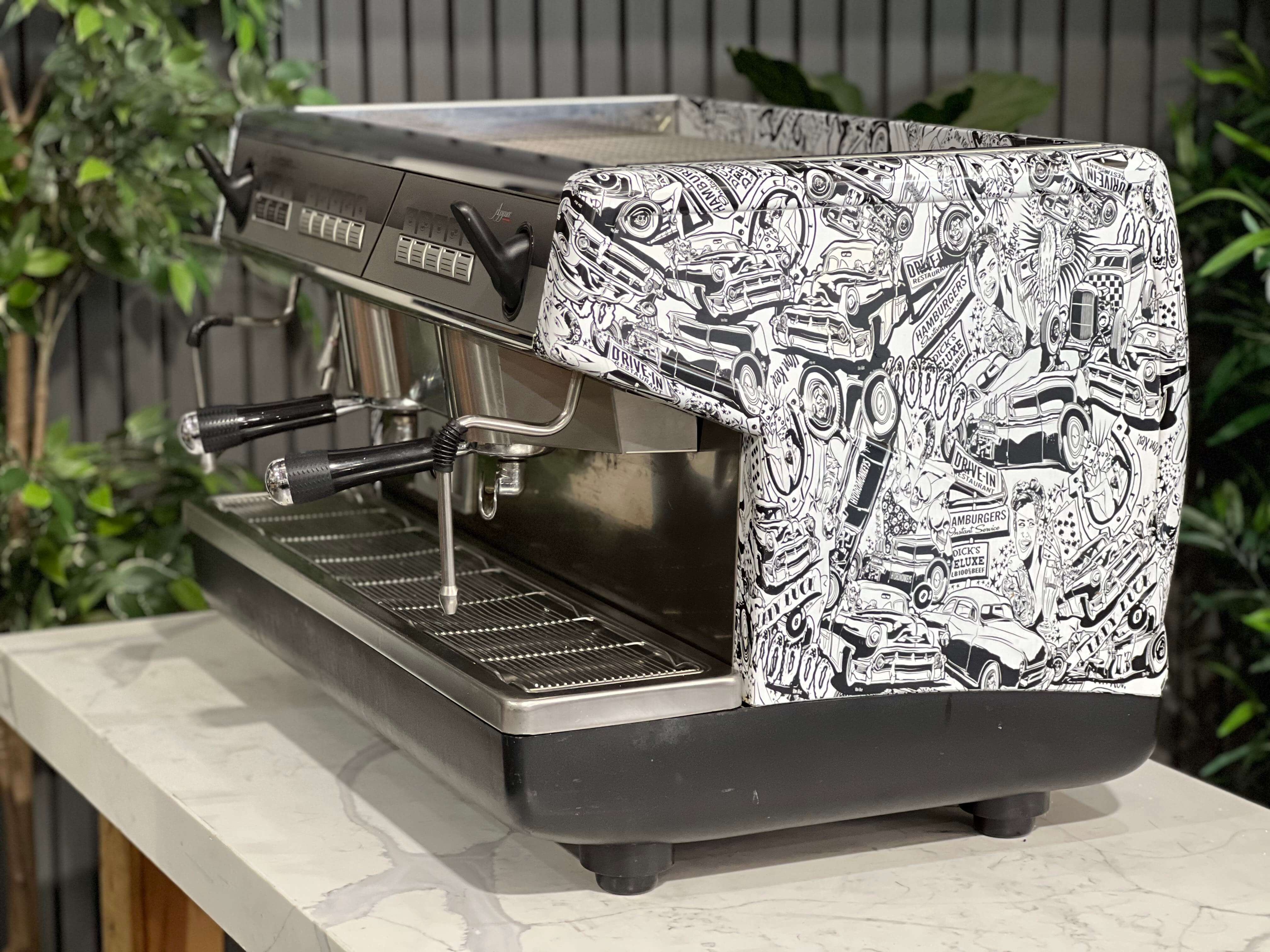 Nuova Simonelli Appia 2 Group Espresso Coffee Machine Custom Wrapped Panels