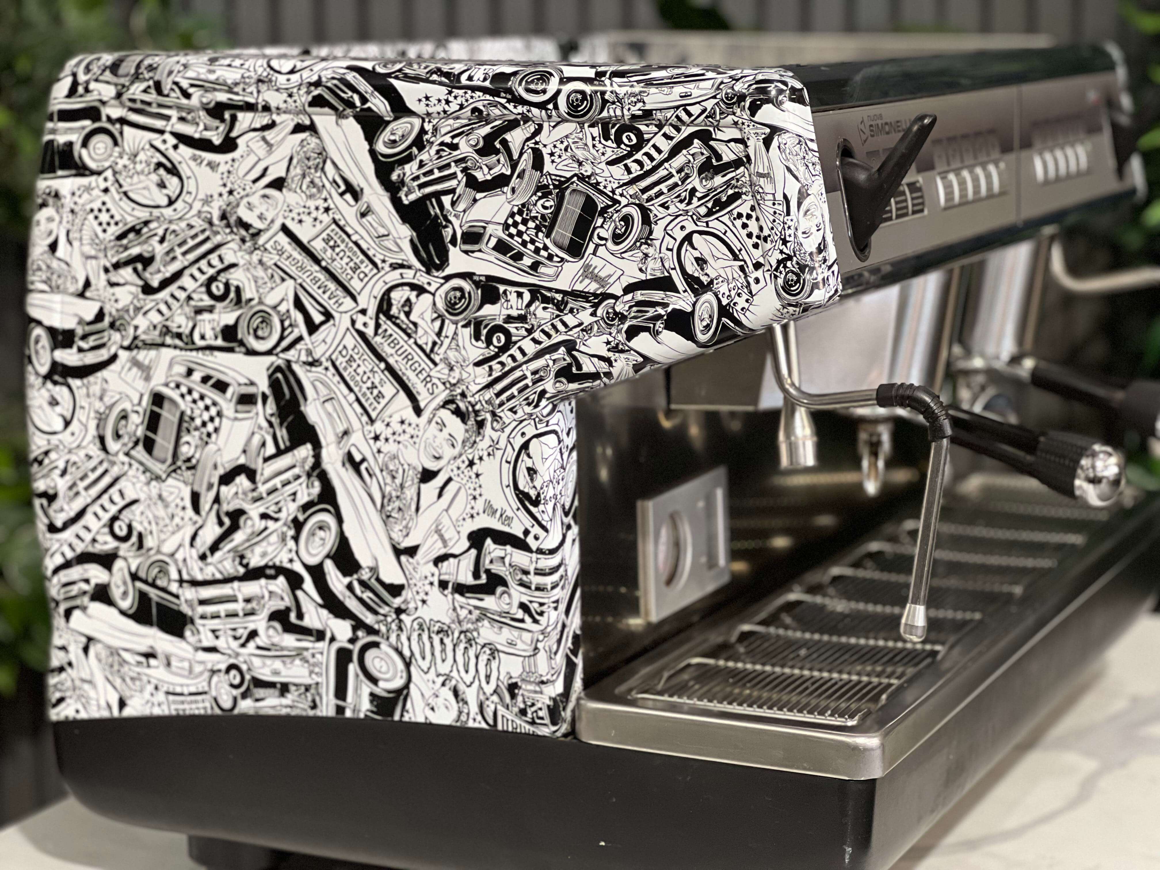 Nuova Simonelli Appia 2 Group Espresso Coffee Machine Custom Wrapped Panels
