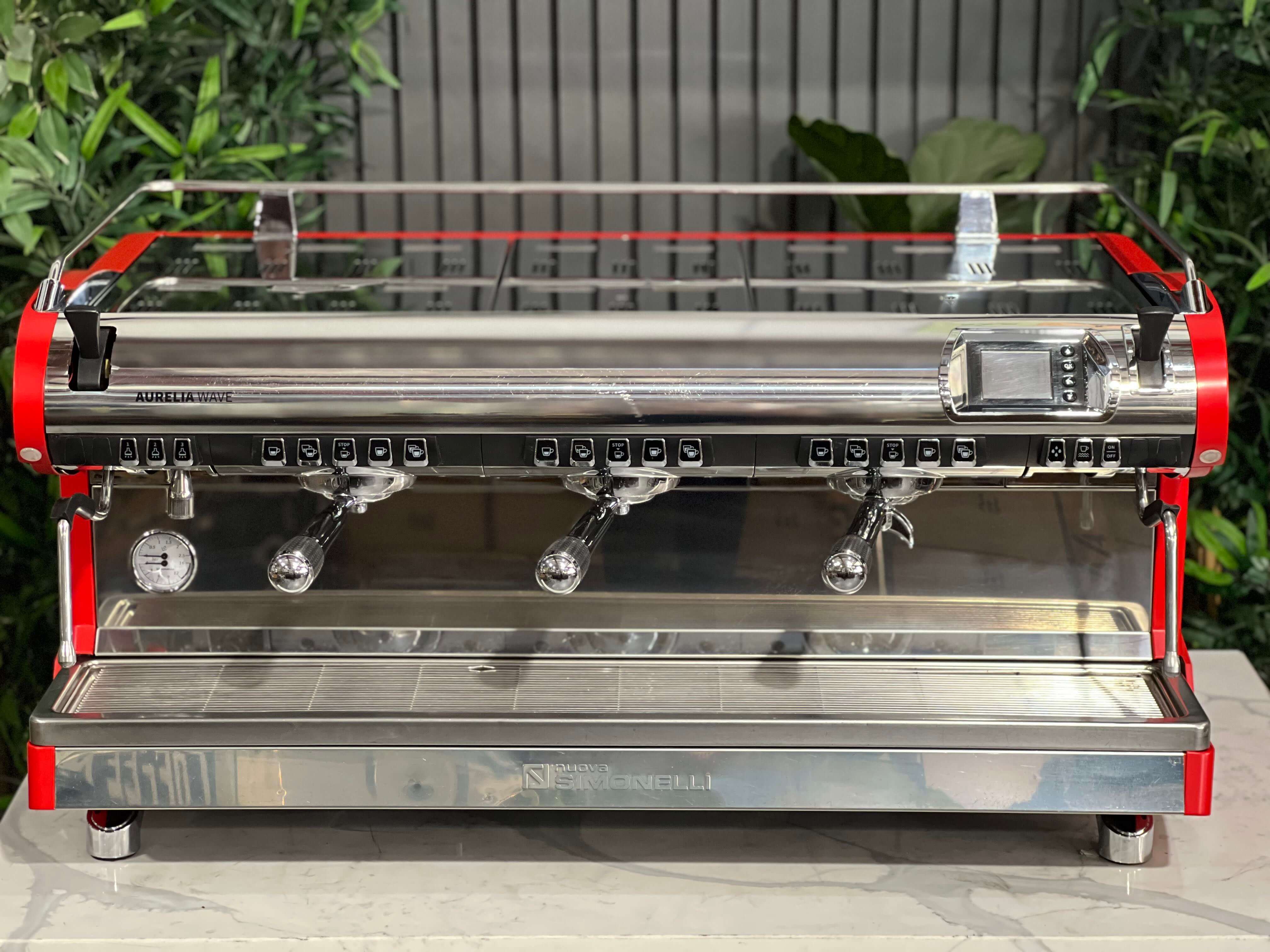 Nuova Simonelli Aurelia Wave Volumetric 3 Group Coffee Machine Red