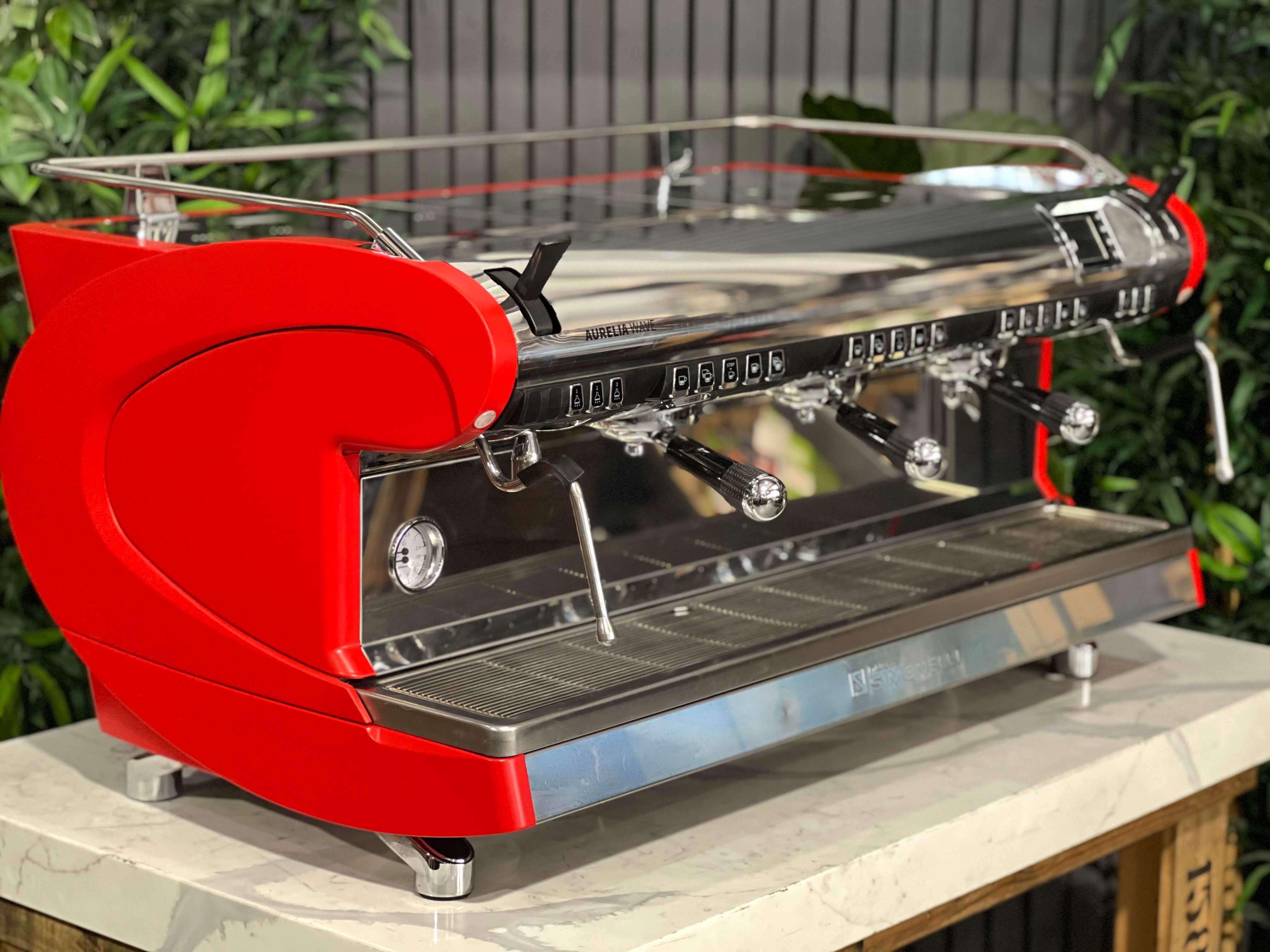 Nuova Simonelli Aurelia Wave Volumetric 3 Group Coffee Machine Red