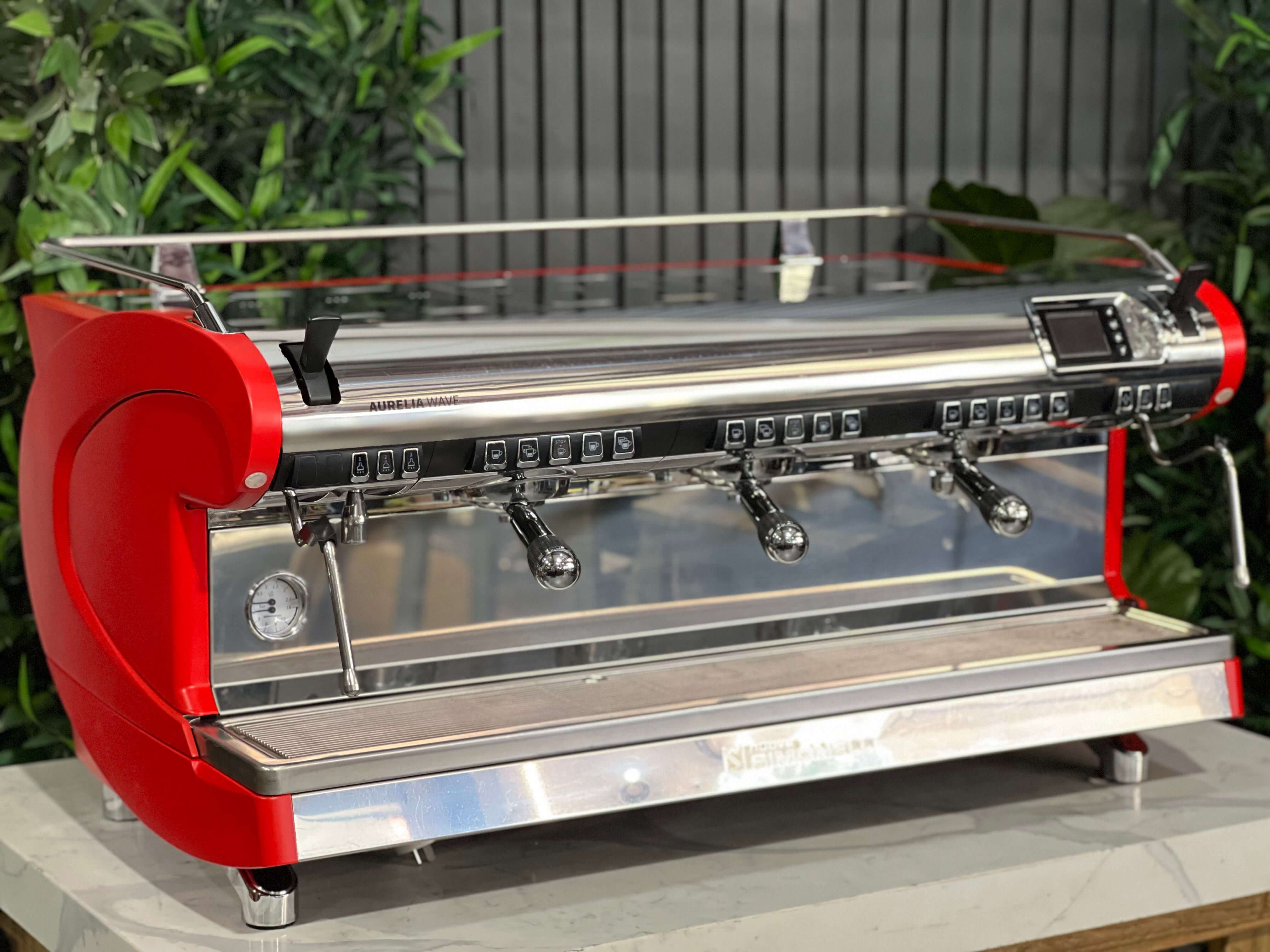 Nuova Simonelli Aurelia Wave Volumetric 3 Group Coffee Machine Red