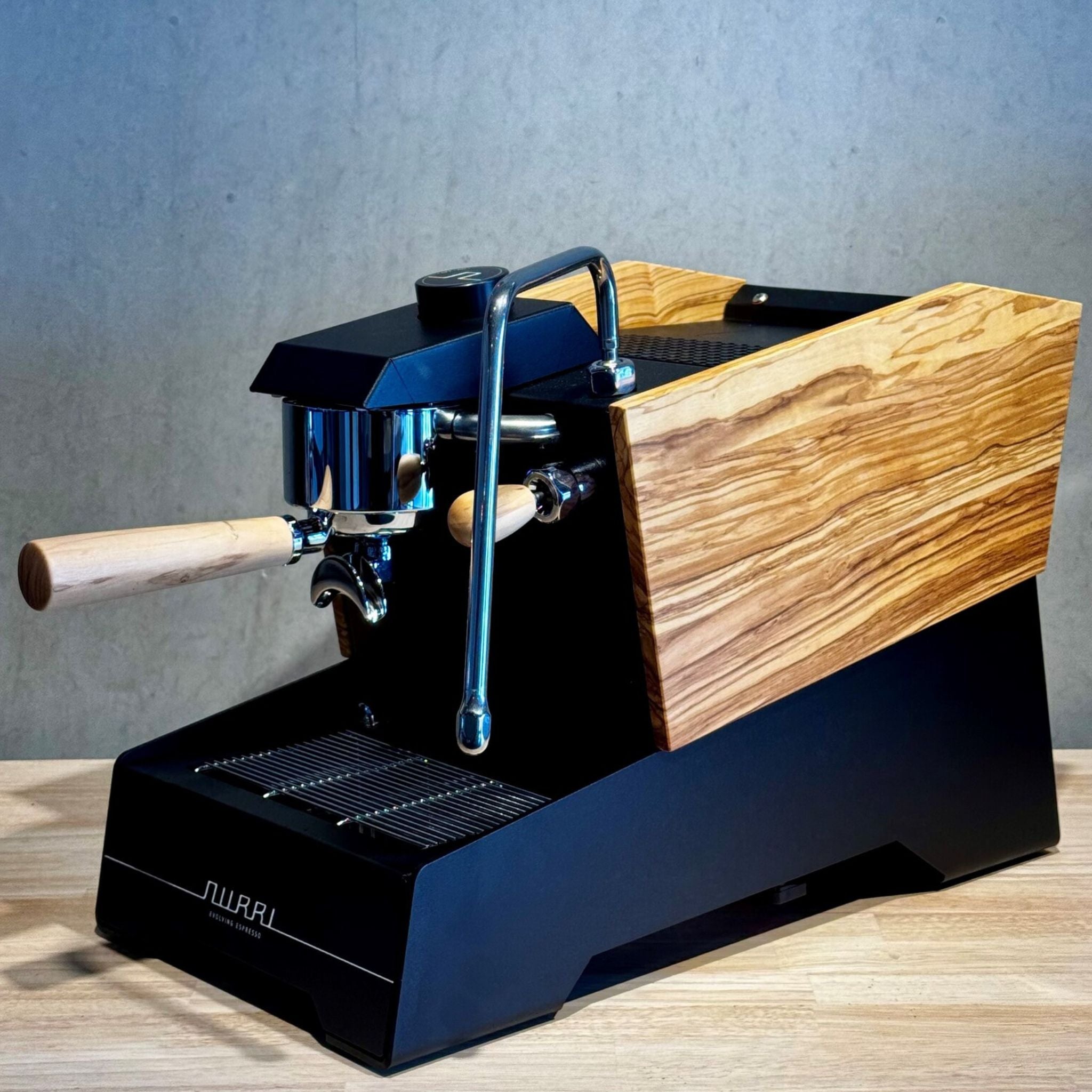 Nurri Type R 1 Group Espresso Coffee Machine New (Black & Zebrano)