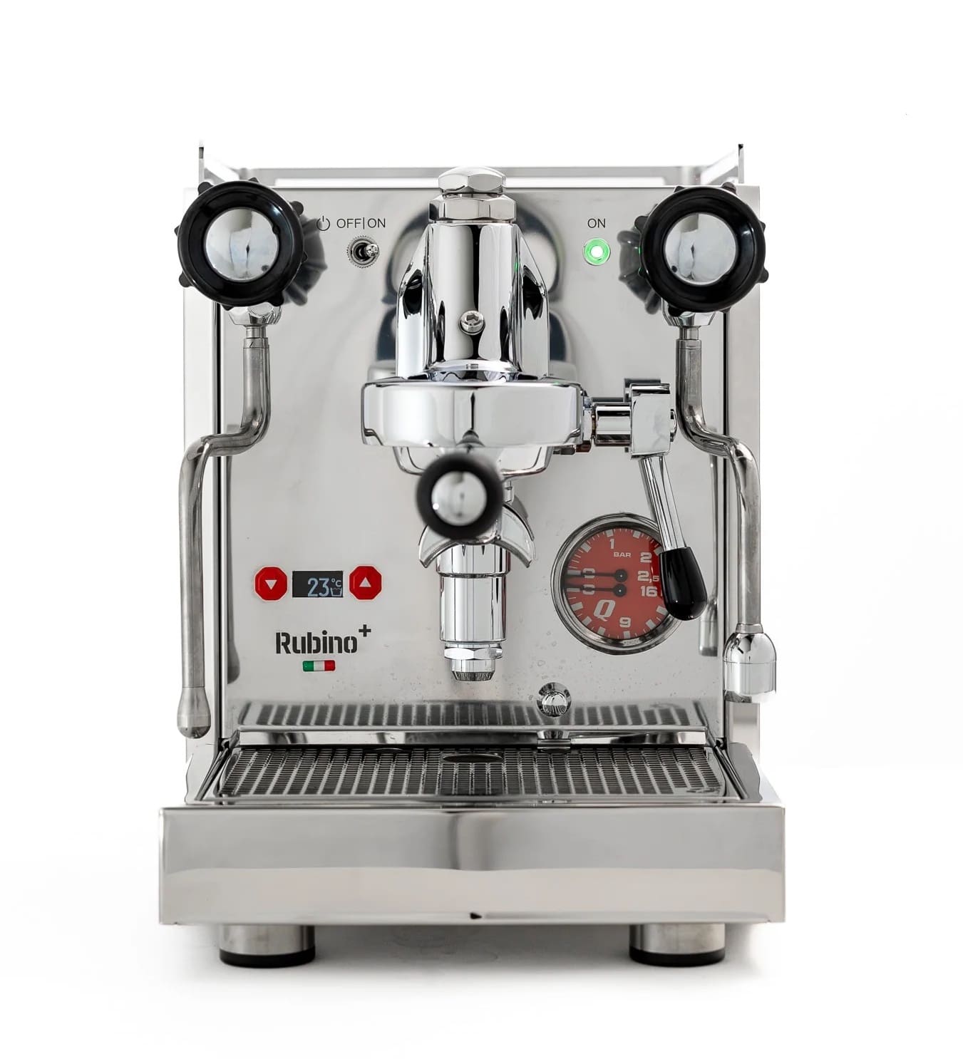 Quick Mill Rubino Plus PID 1 Group Stainless w/ Red Accents - New