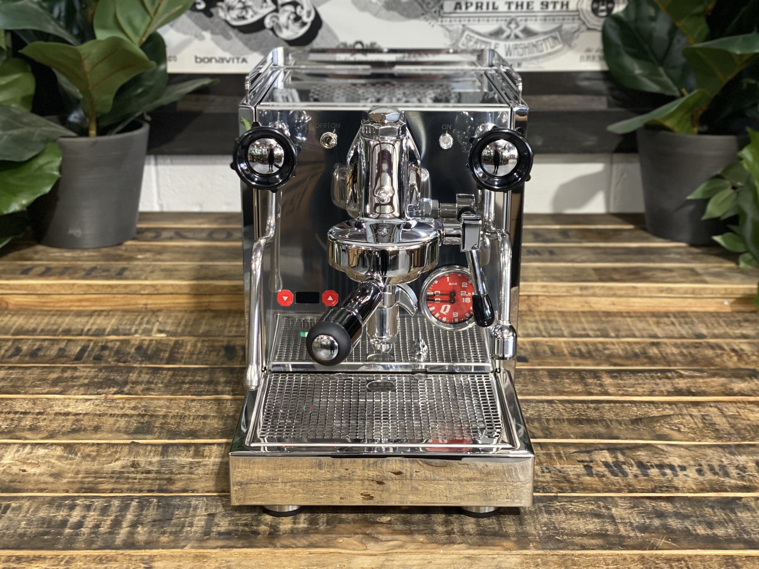 Quick Mill Rubino Plus PID 1 Group Stainless w/ Red Accents - New
