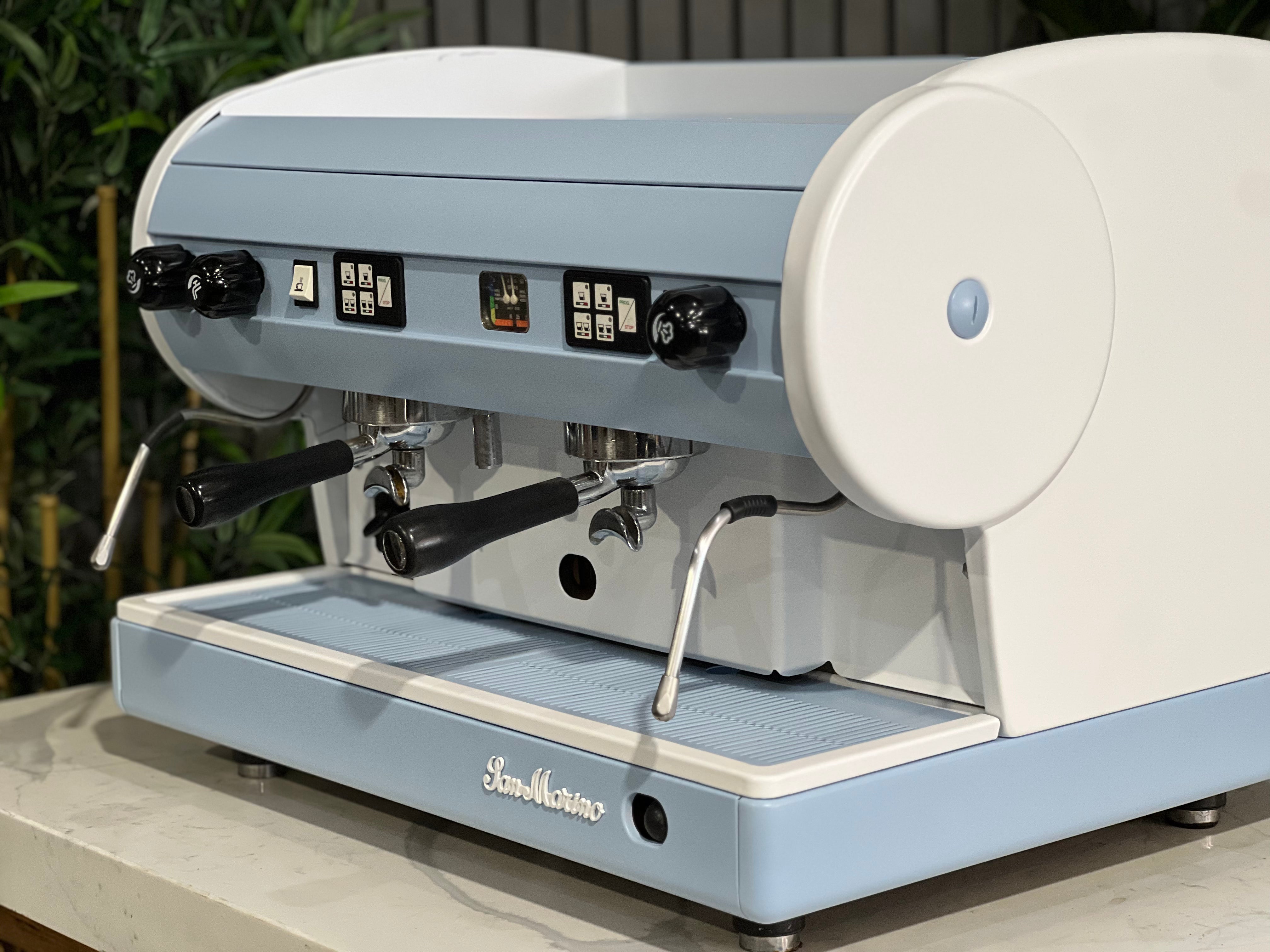 San Marino Lisa 2 Group Coffee Machine Blue & White