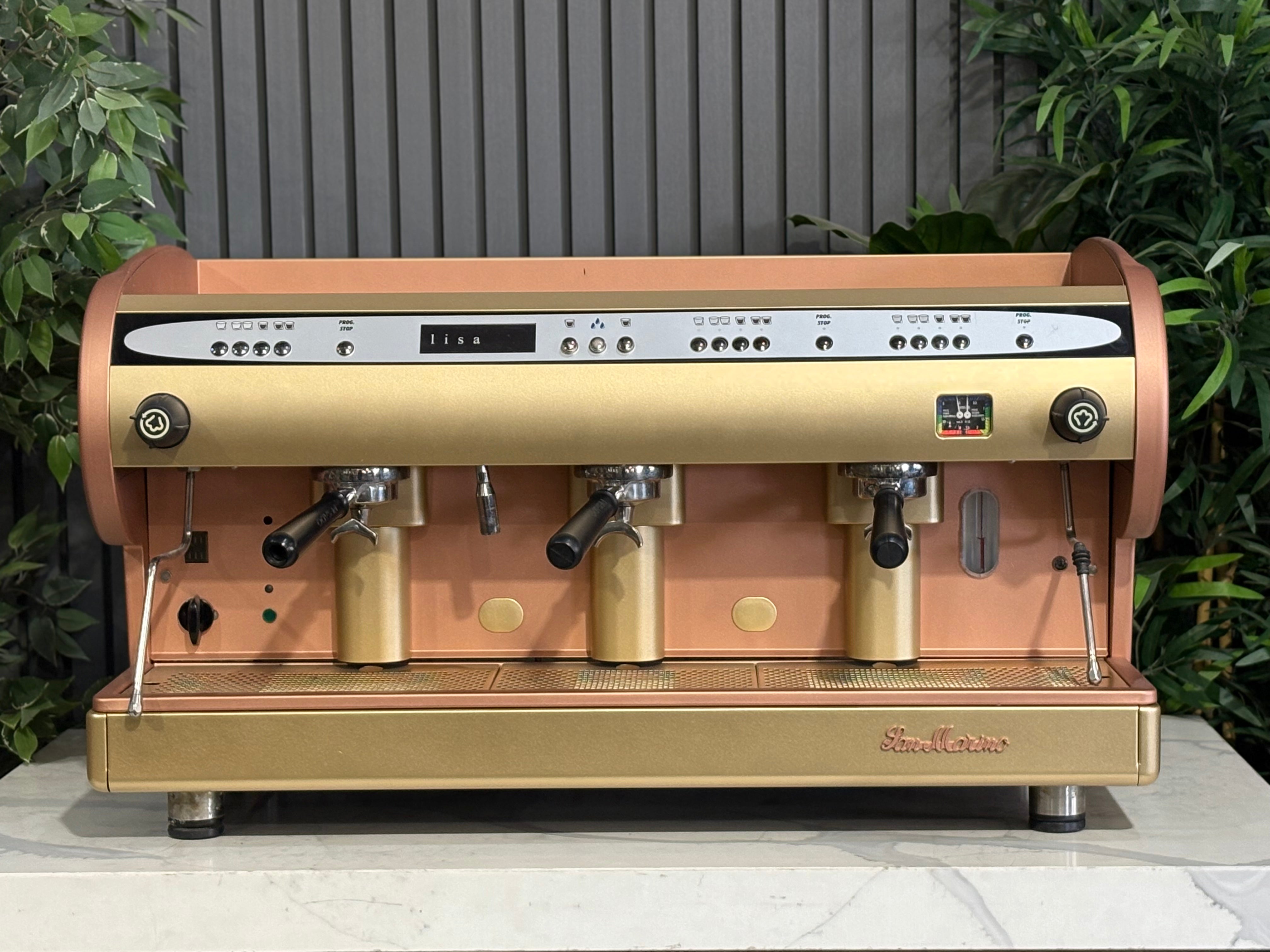 San Marino Lisa R 3 Group Coffee Machine Bronze & Gold