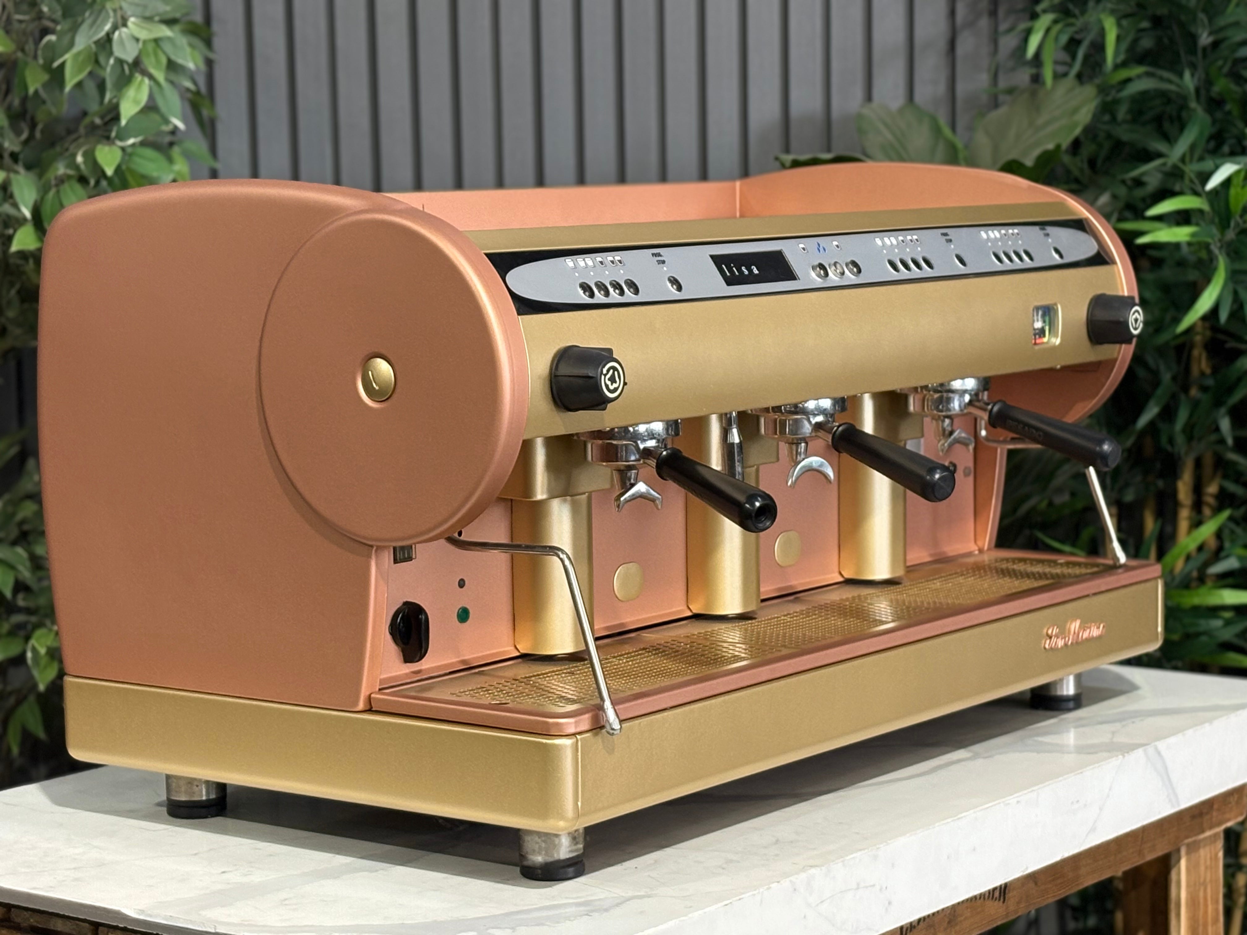 San Marino Lisa R 3 Group Coffee Machine Bronze & Gold