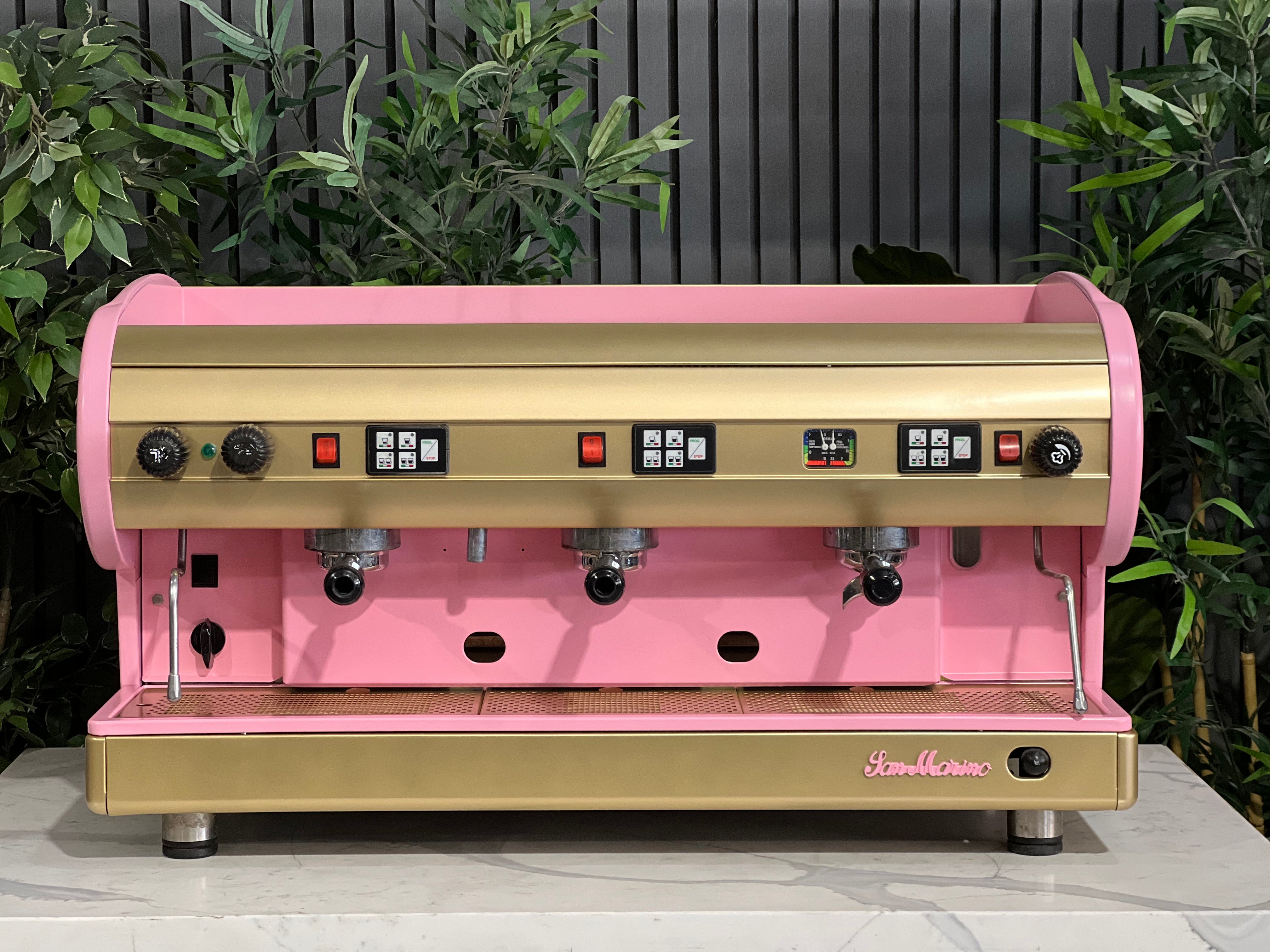 San Marino Lisa 3 Group Coffee Machine Pink & Gold