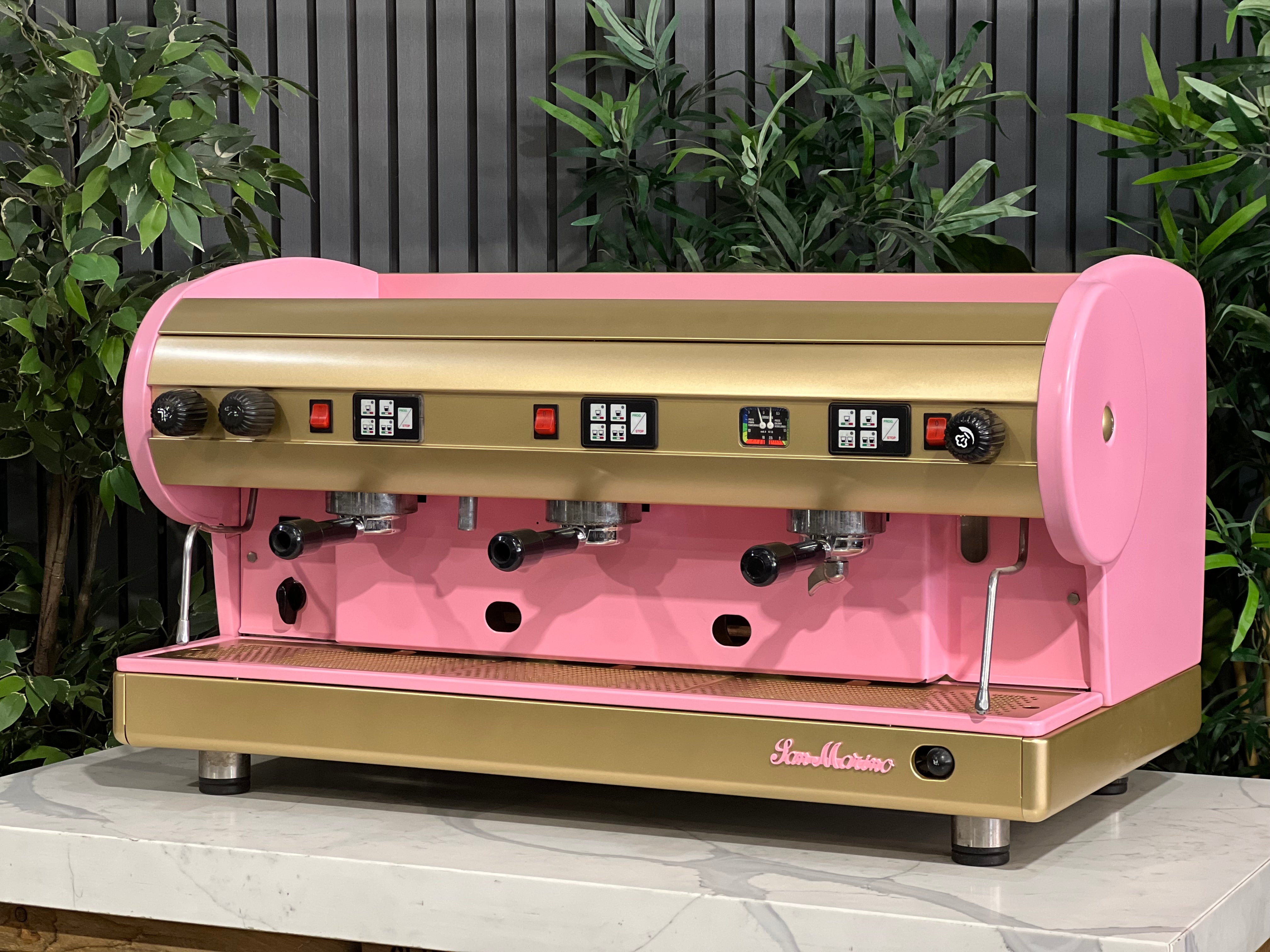 San Marino Lisa 3 Group Coffee Machine Pink & Gold