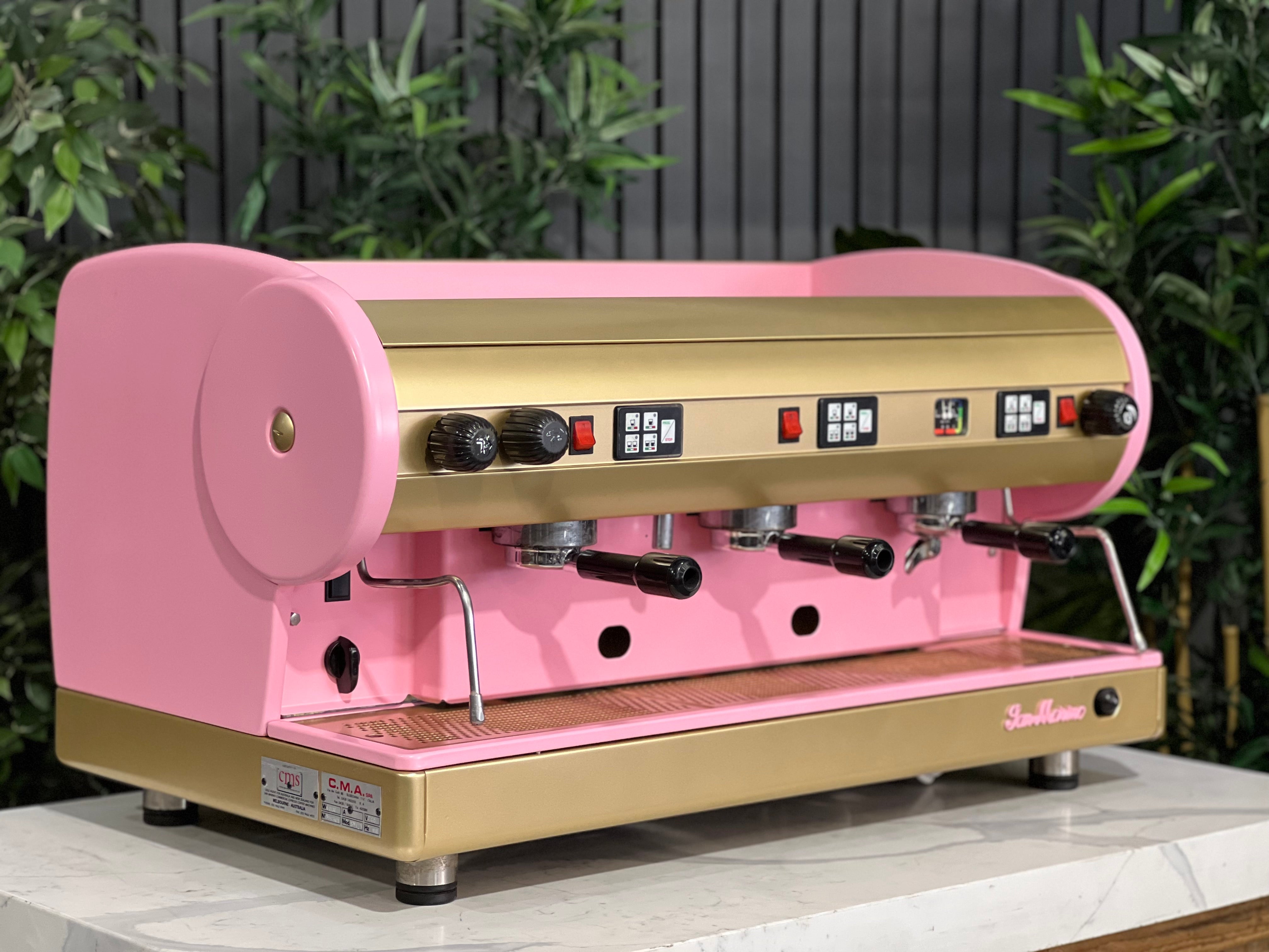 San Marino Lisa 3 Group Coffee Machine Pink & Gold