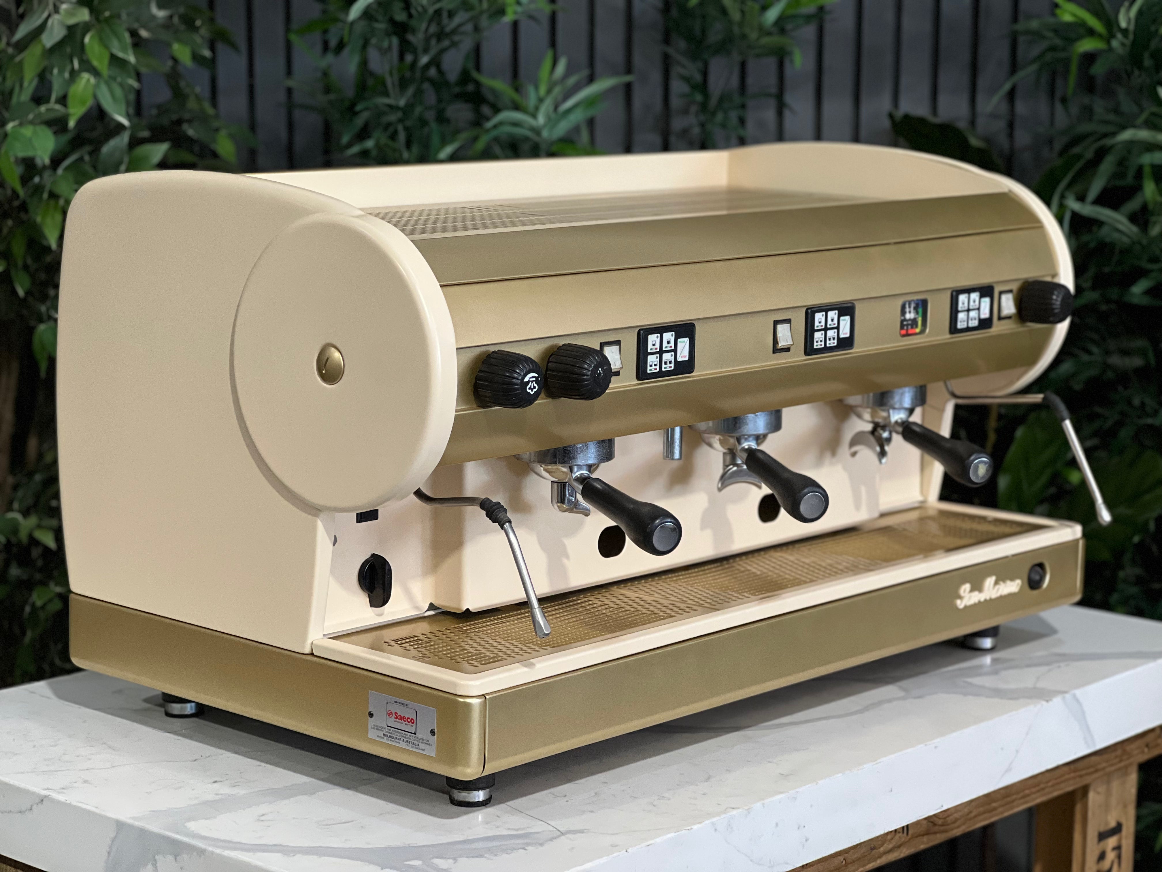 San Marino Lisa 3 Group Coffee Machine Cream & Gold