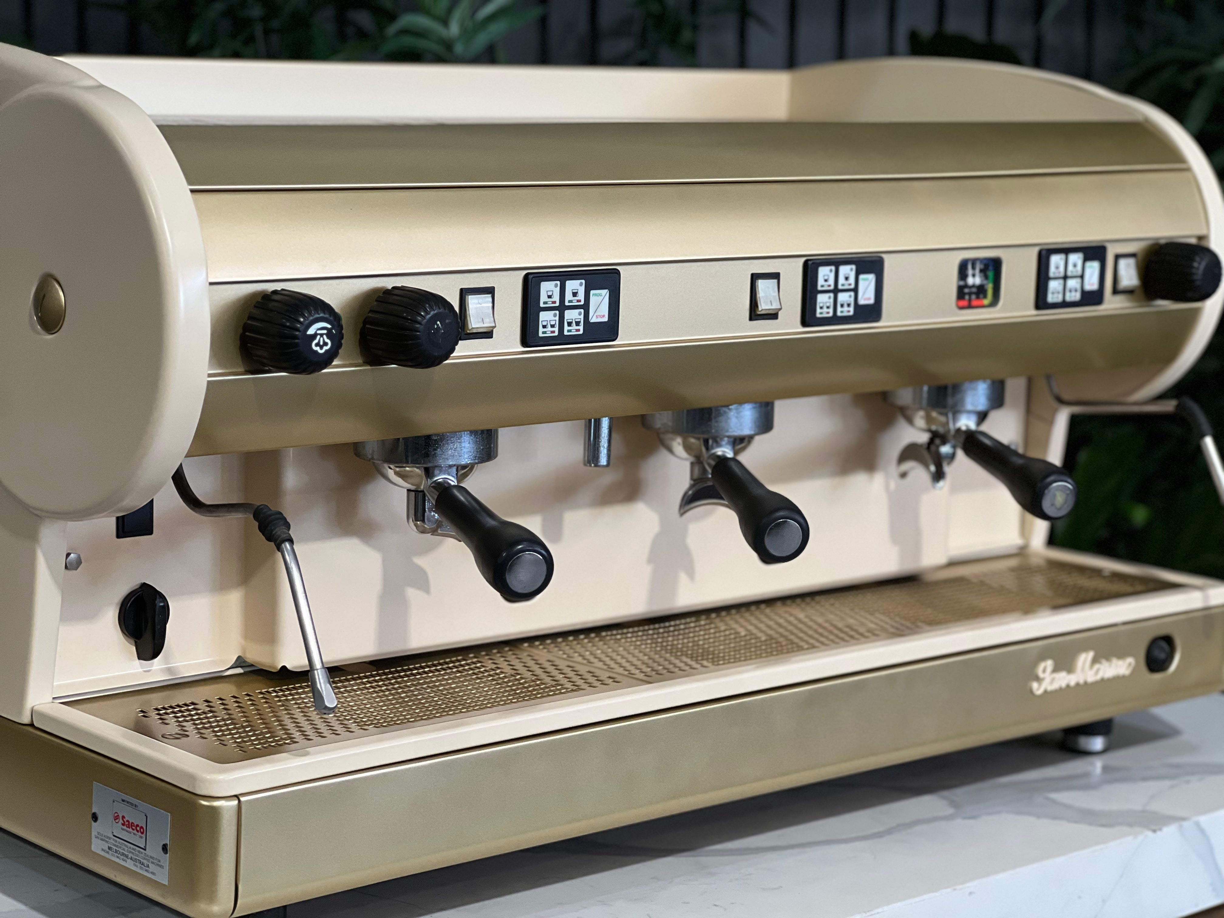 San Marino Lisa 3 Group Coffee Machine Cream & Gold
