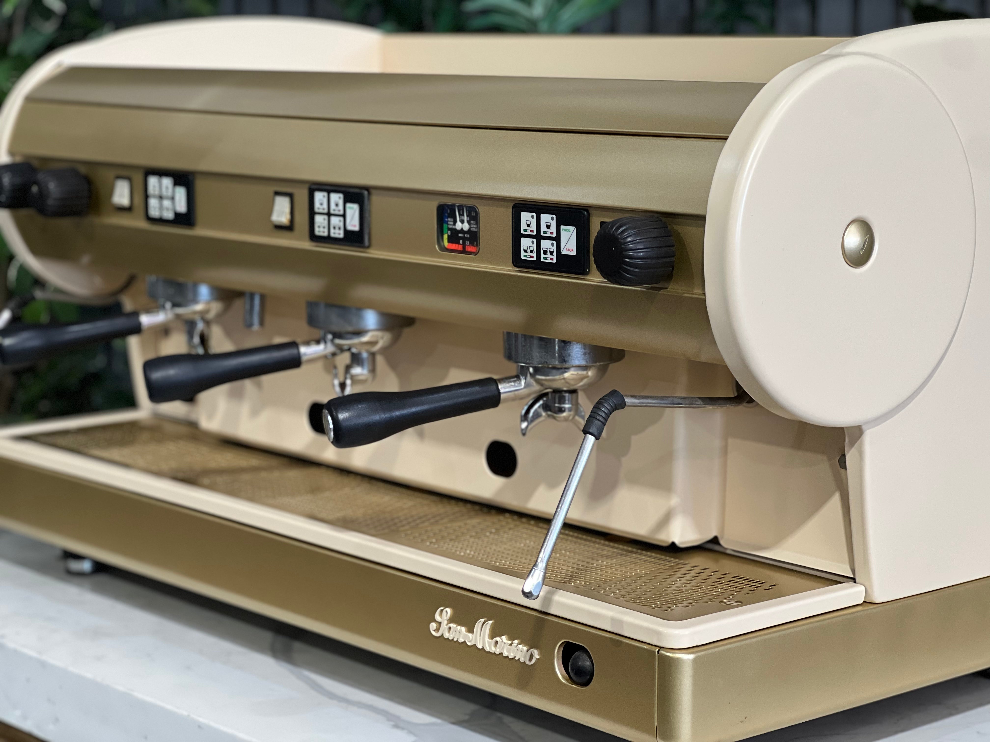 San Marino Lisa 3 Group Coffee Machine Cream & Gold