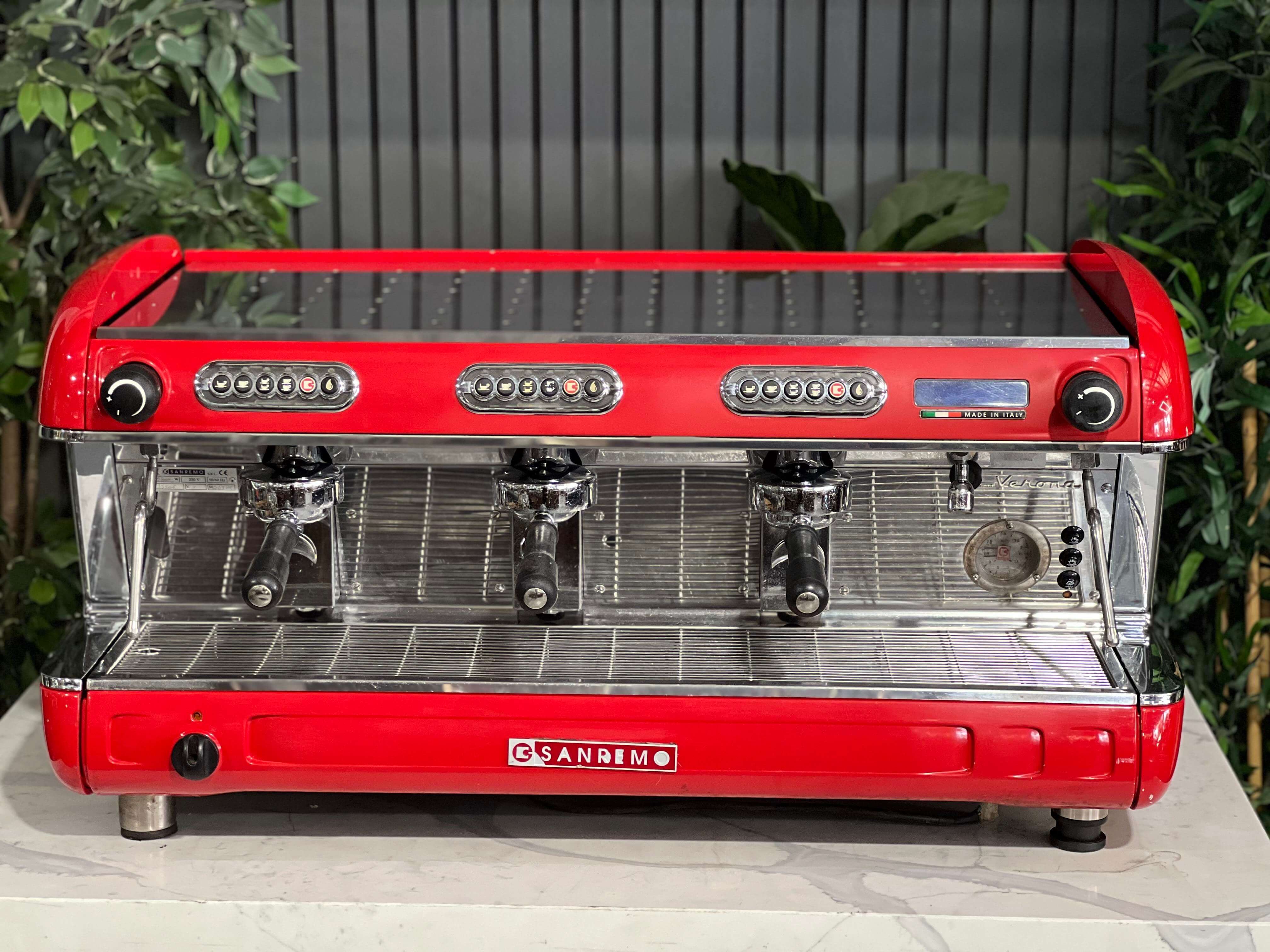 San Remo Verona 3 Group Coffee Machine Red