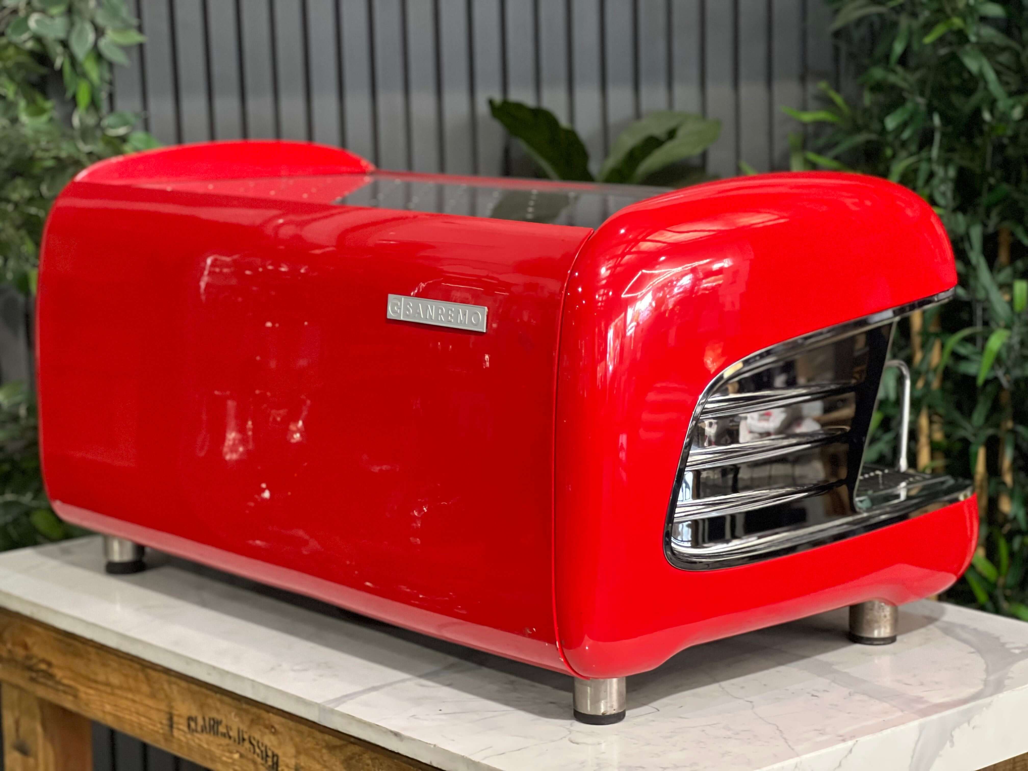 San Remo Verona 3 Group Coffee Machine Red