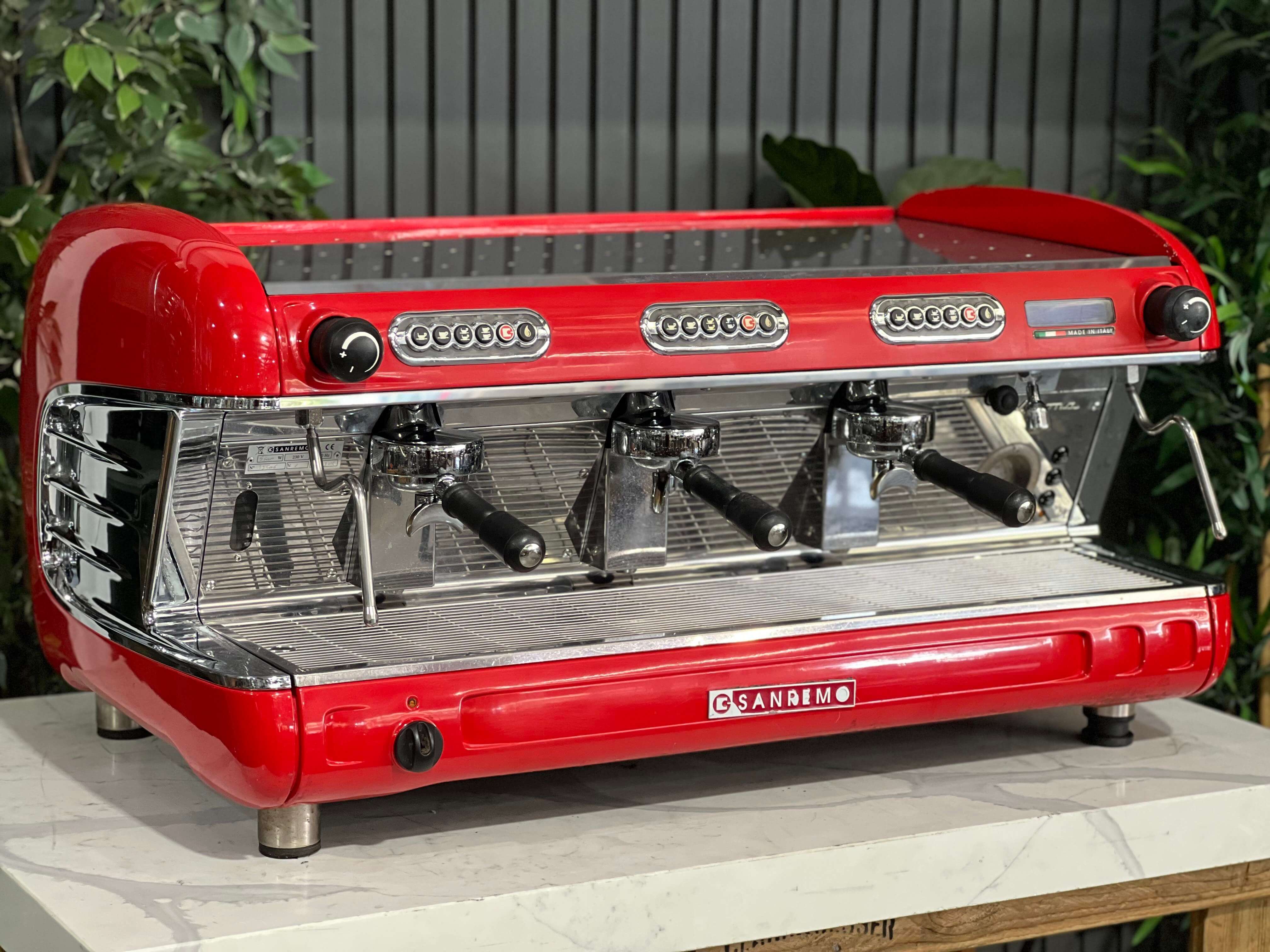 San Remo Verona 3 Group Coffee Machine Red