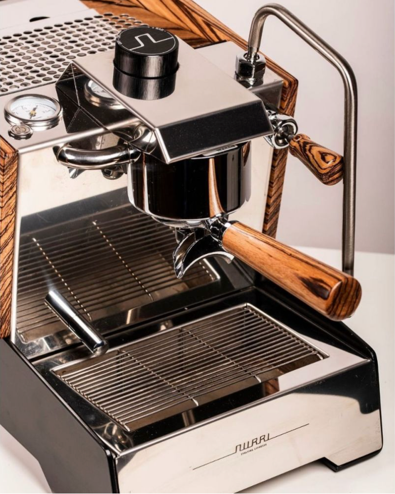Nurri Type R 1 Group Espresso Coffee Machine New (Black & Zebrano)