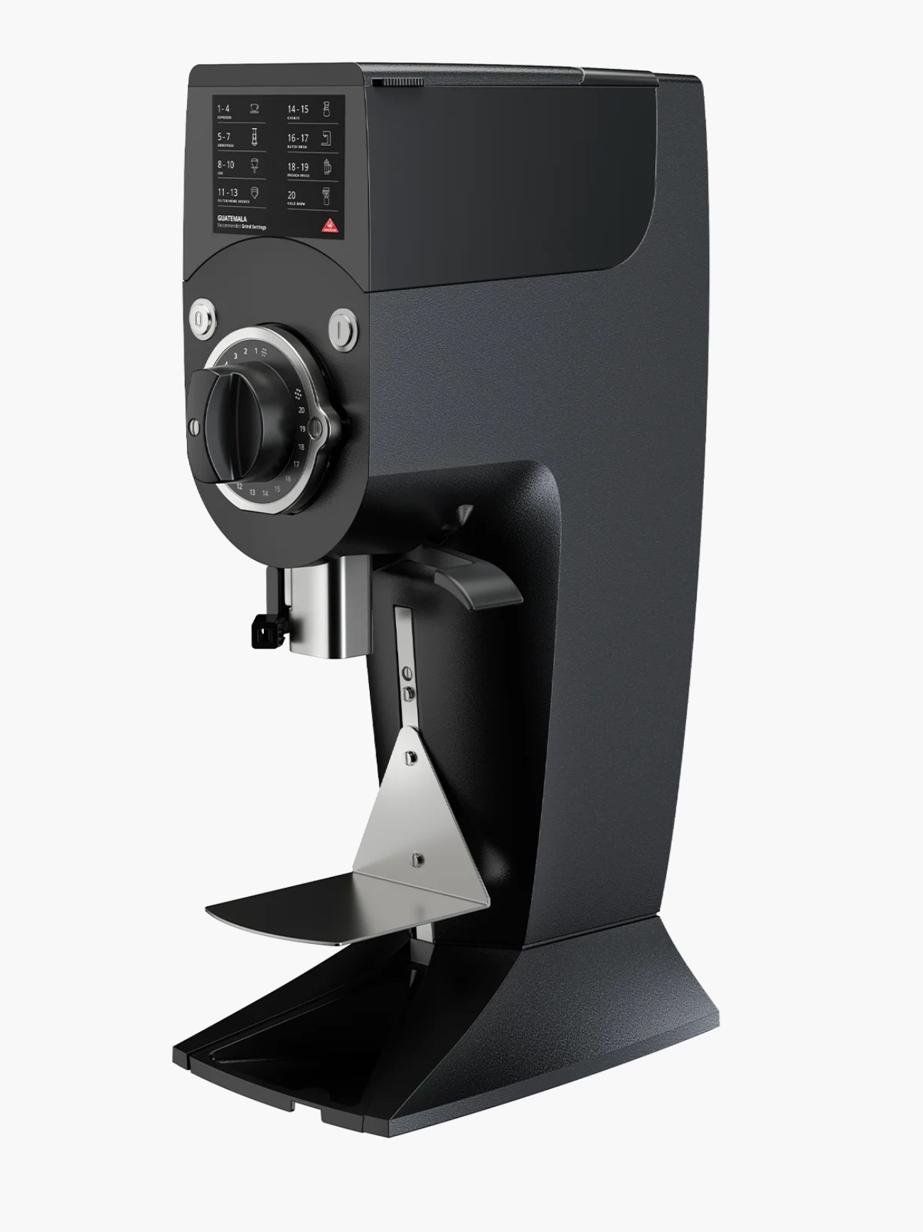 Mahlkönig Guatemala 2.0 Coffee Grinder Black - New side view showing design and features.