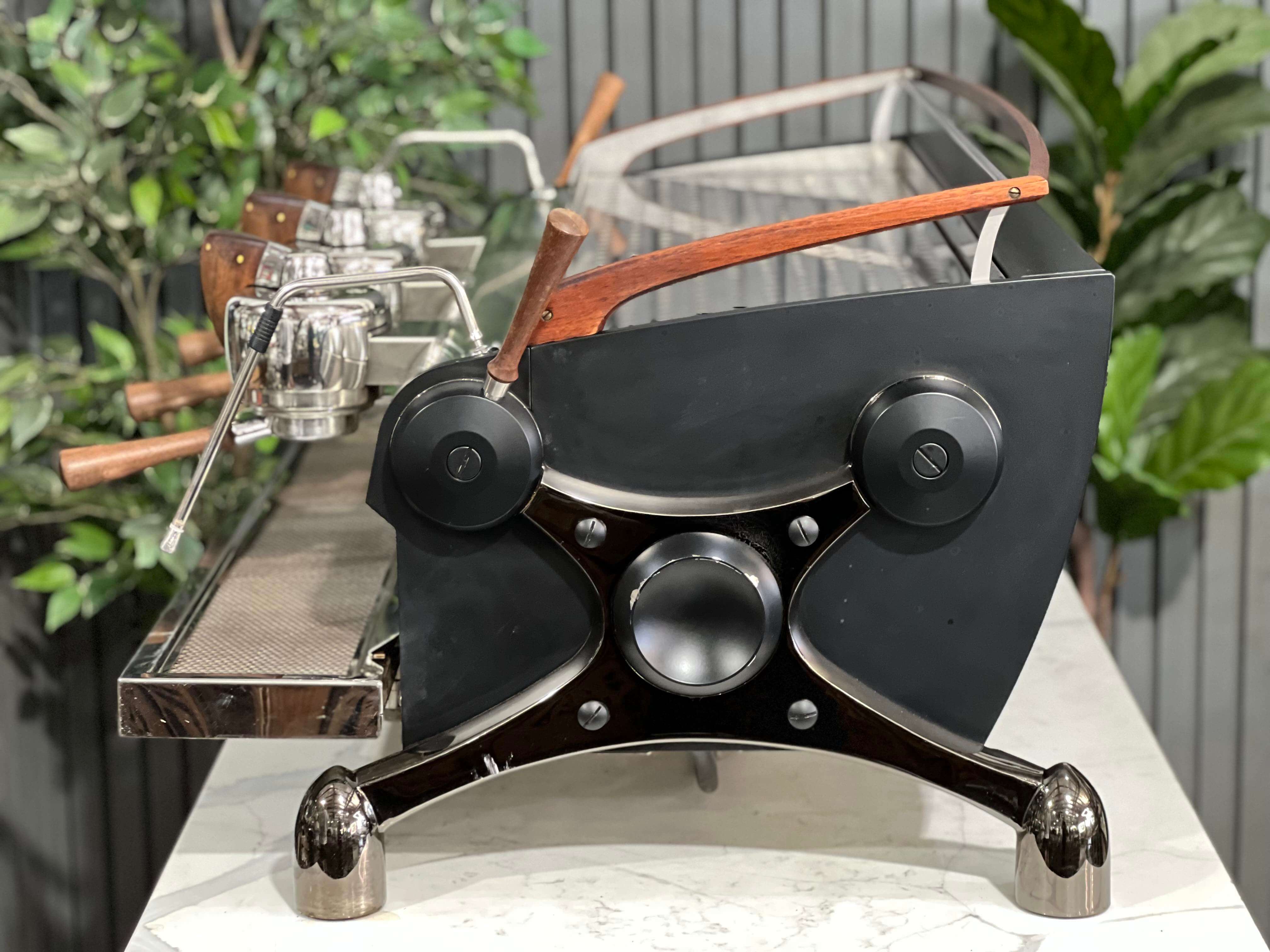 Slayer Espresso 3 Group Coffee Machine Black / Stainless & Dark Timber