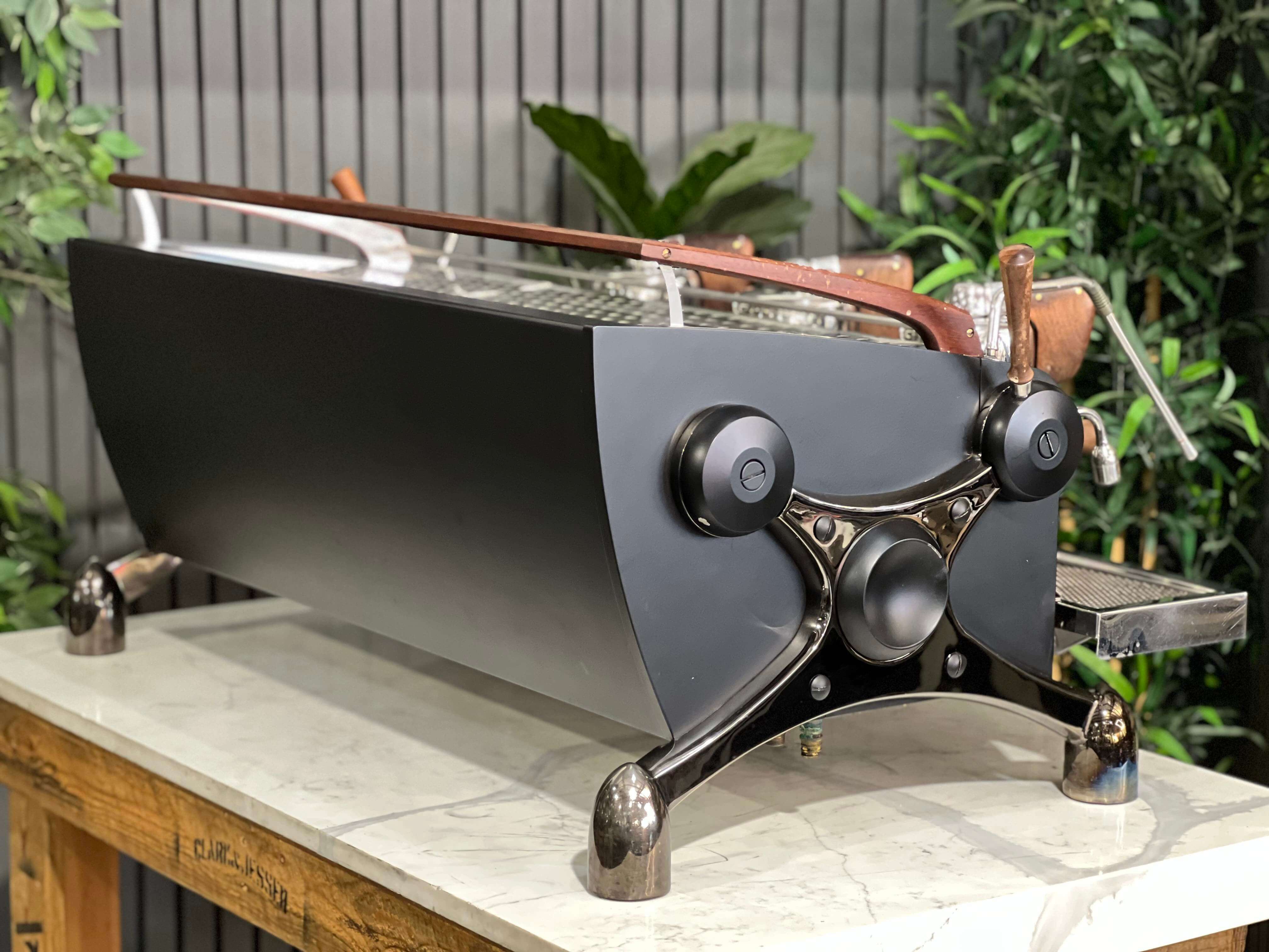 Slayer Espresso 3 Group Coffee Machine Black / Stainless & Dark Timber