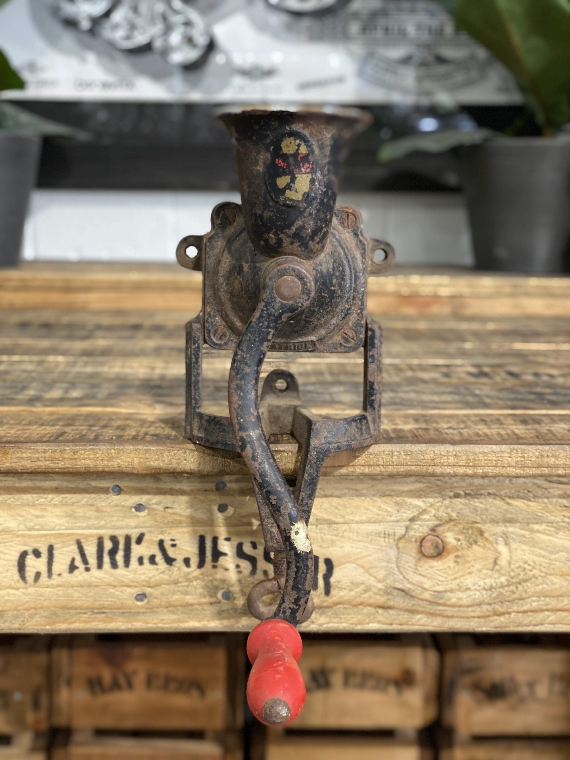 #24 1900’s Beatrice Bench Top Hand Coffee Grinder