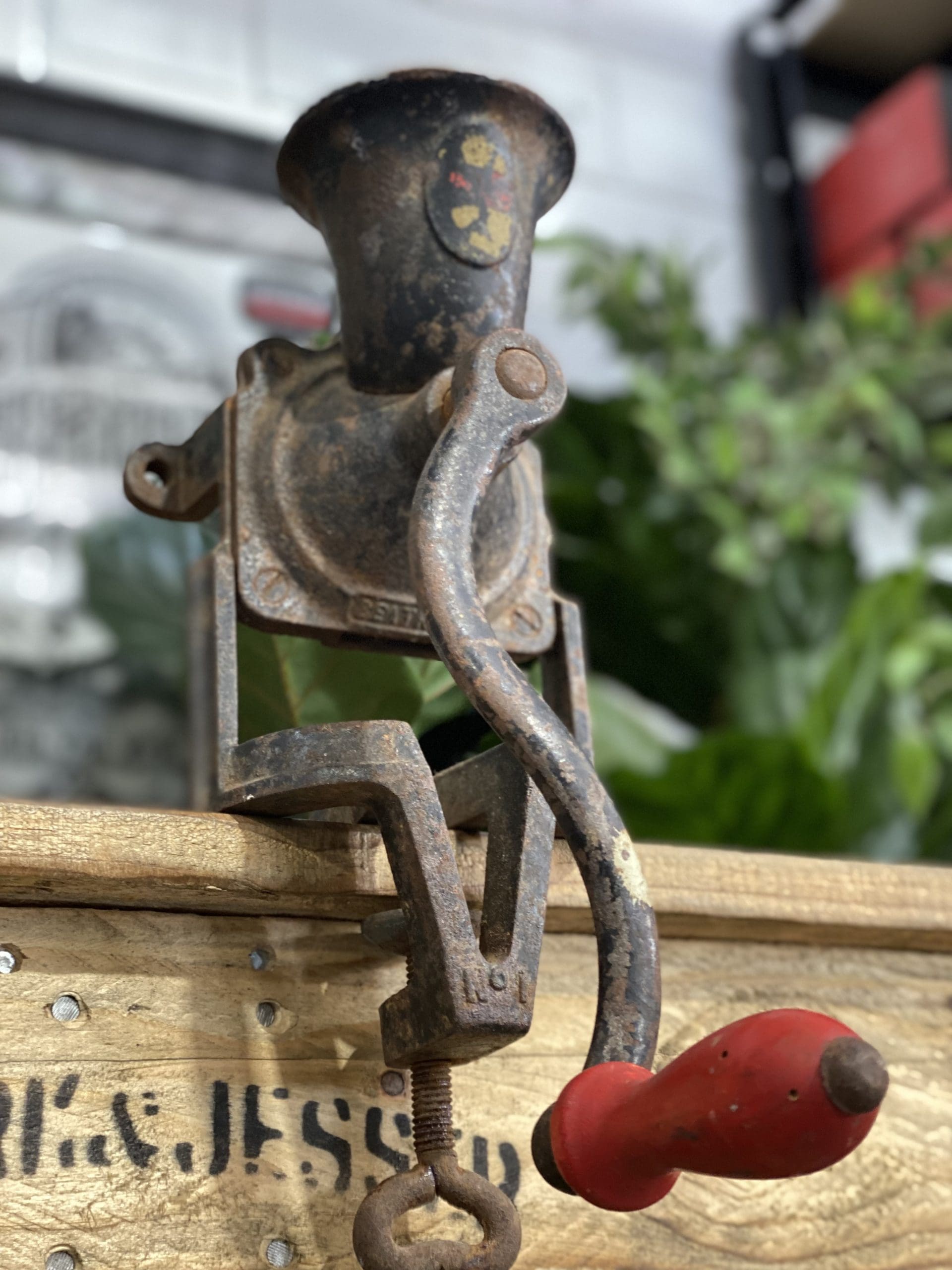 #24 1900’s Beatrice Bench Top Hand Coffee Grinder